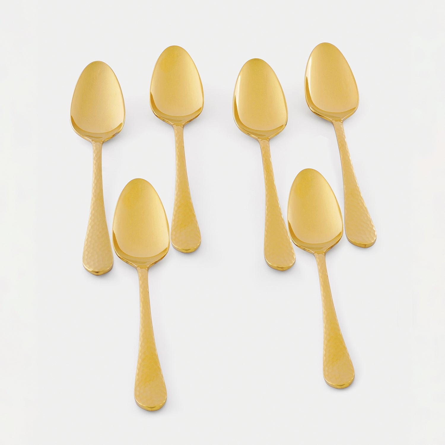 Set of 6 Gold Stainless Steel Dessert Spoons