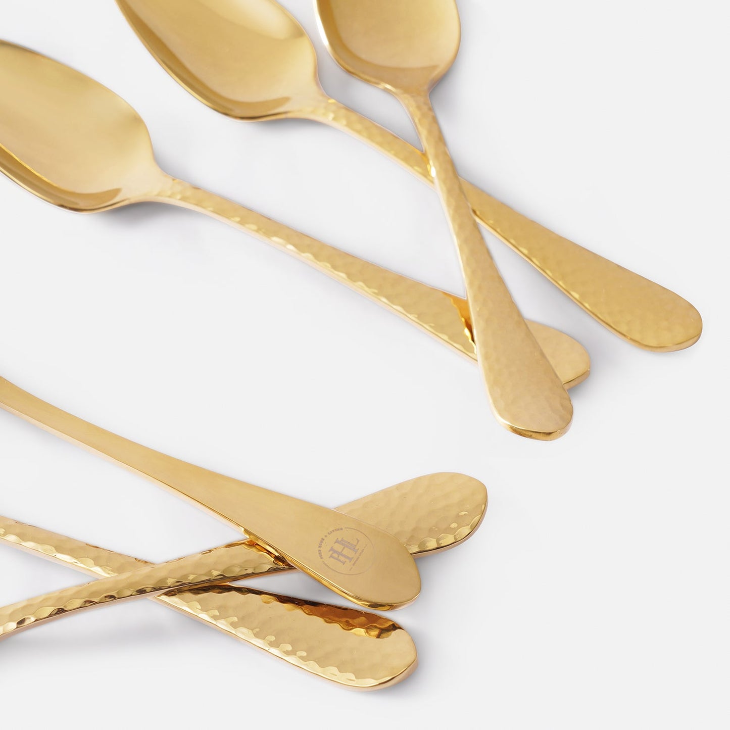 Set of 6 Gold Stainless Steel Dessert Spoons