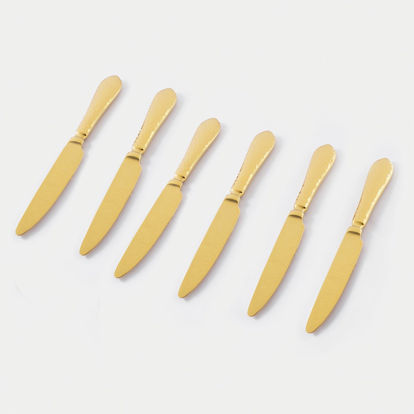 Set of 6 Gold Stainless Steel Dessert Knives