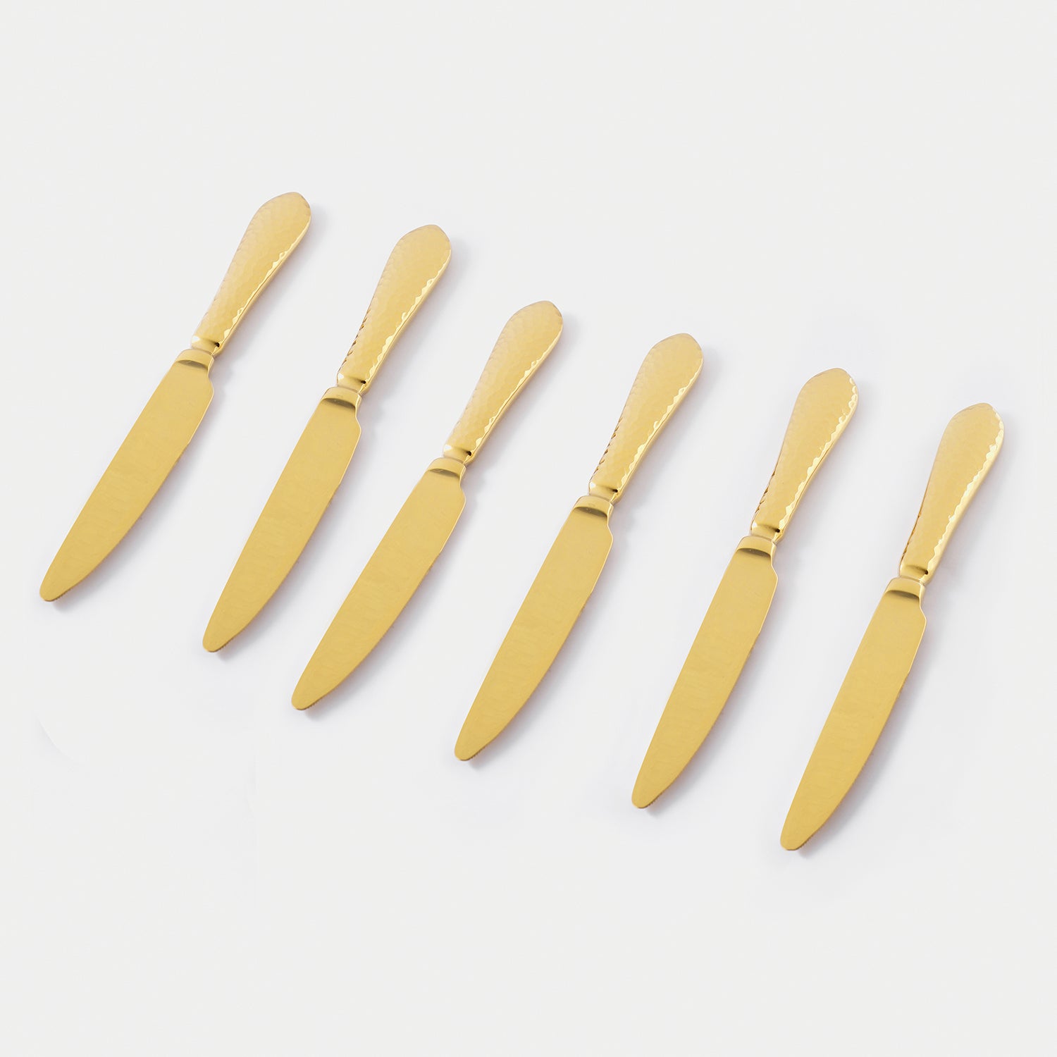 Set of 6 Gold Stainless Steel Dessert Knives