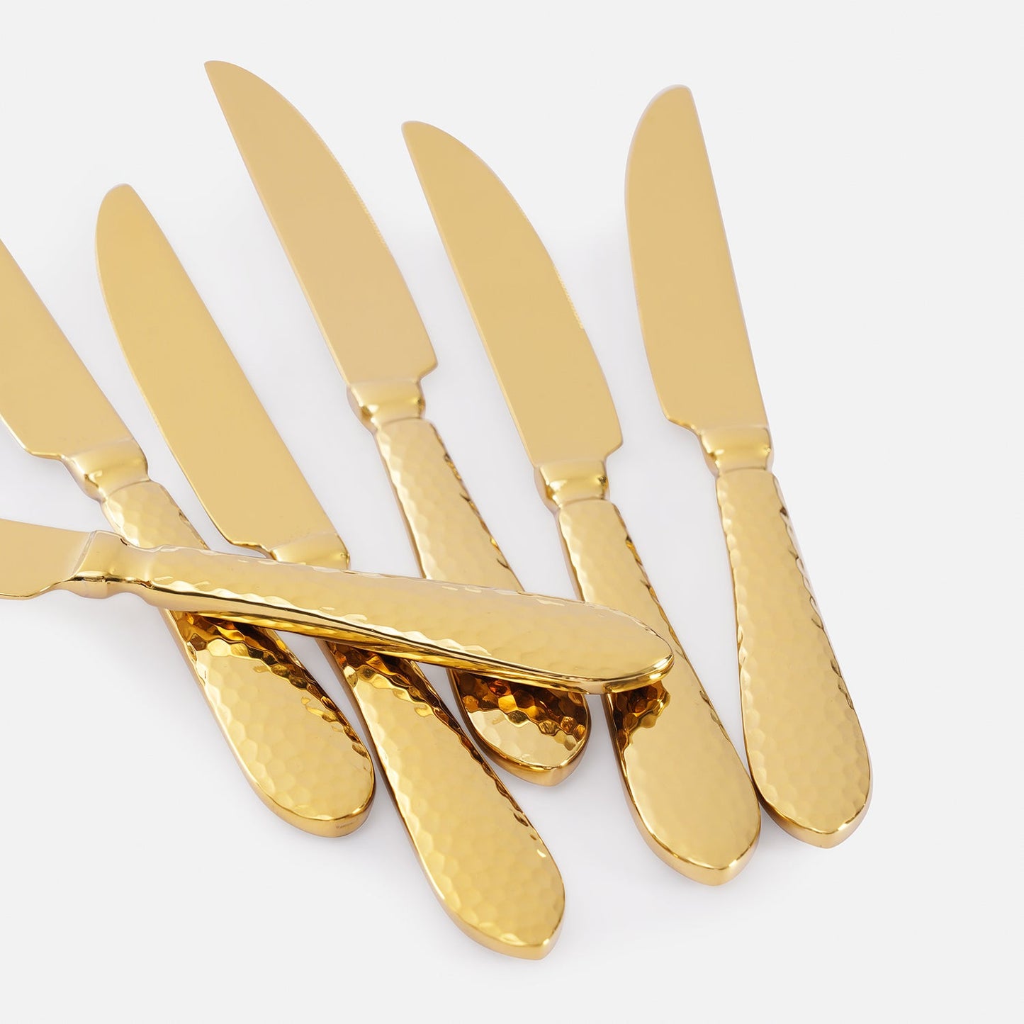 Set of 6 Gold Stainless Steel Dessert Knives