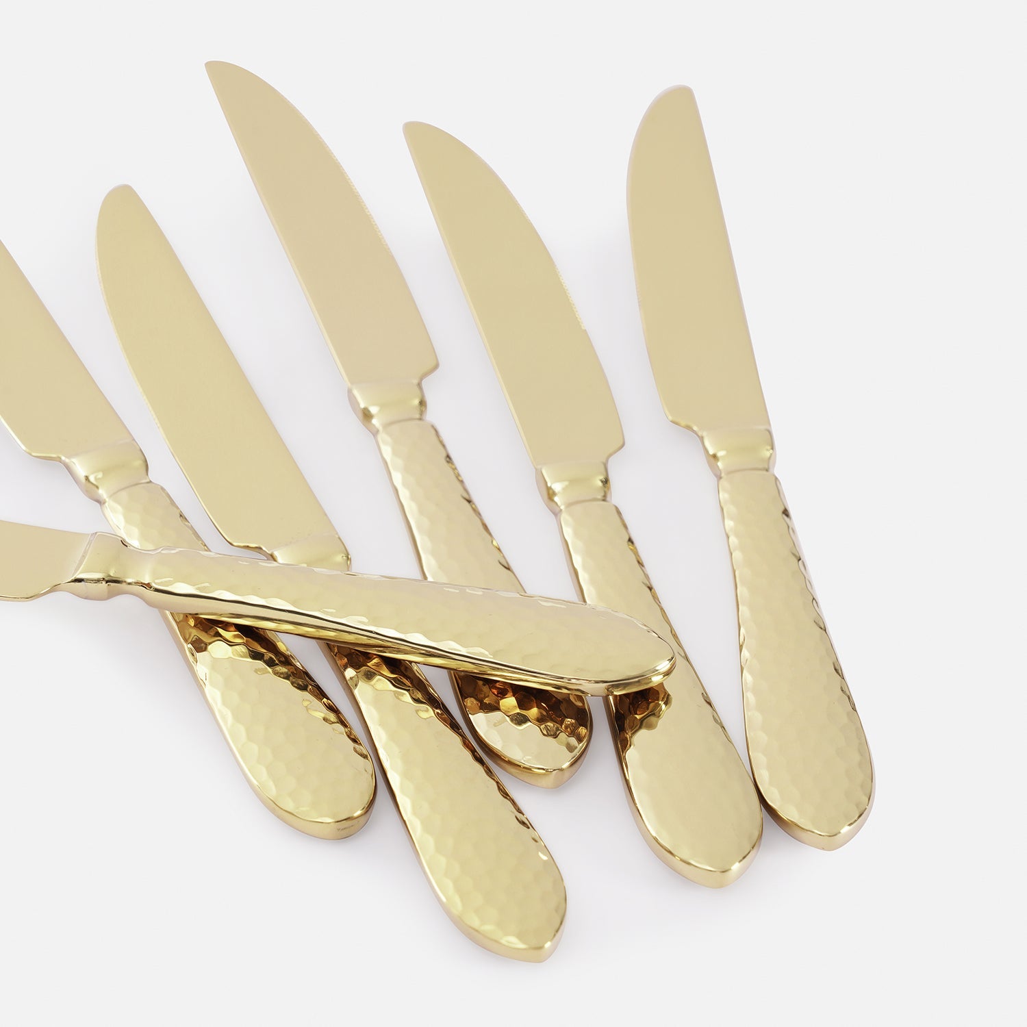 Set of 6 Gold Stainless Steel Dessert Knives
