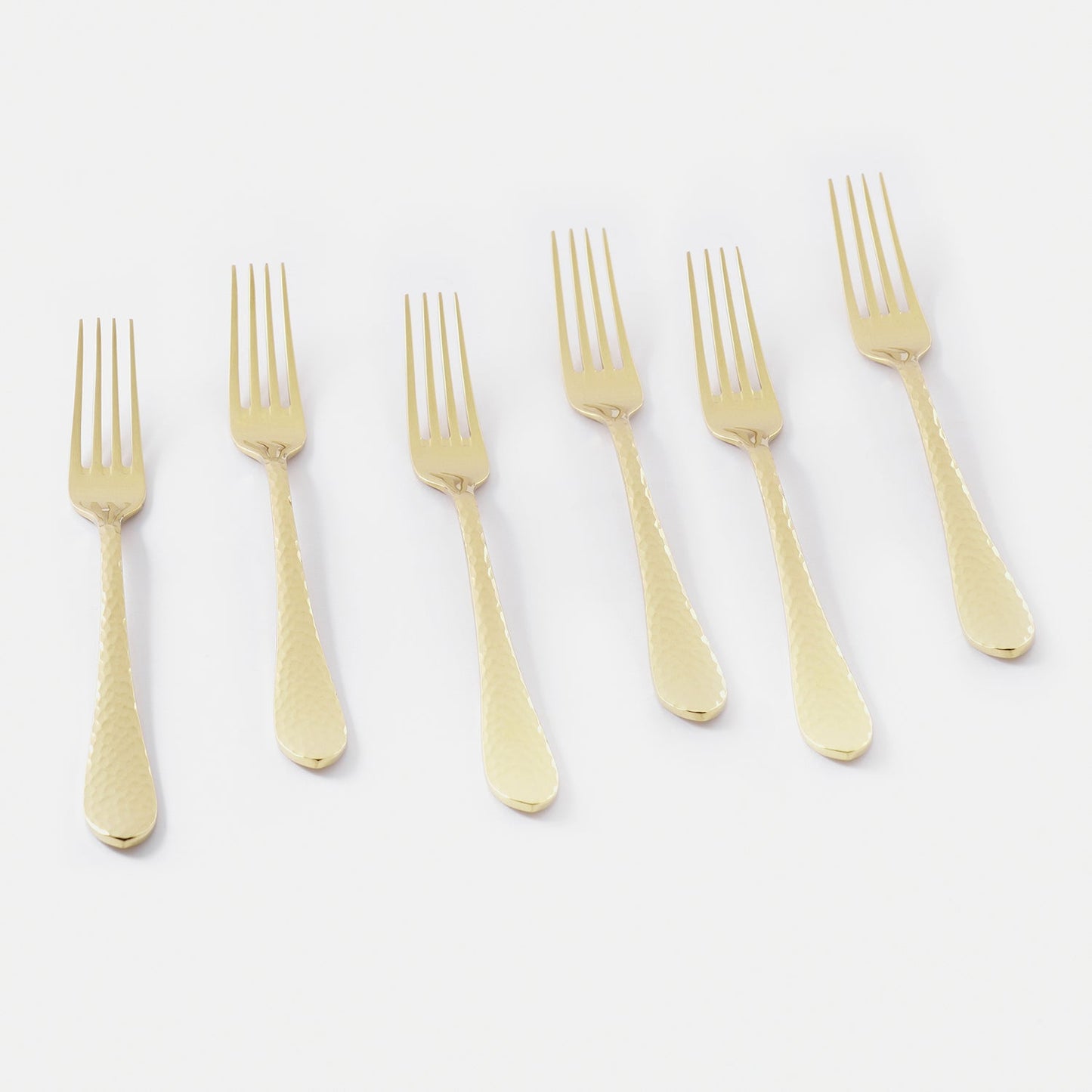 Set of 6 Gold Stainless Steel Dessert Forks