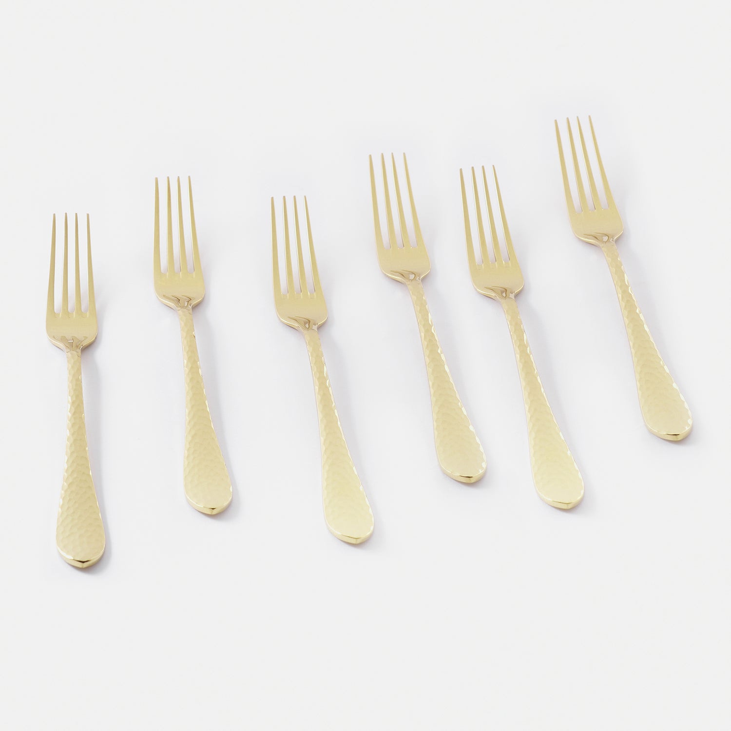 Set of 6 Gold Stainless Steel Dessert Forks