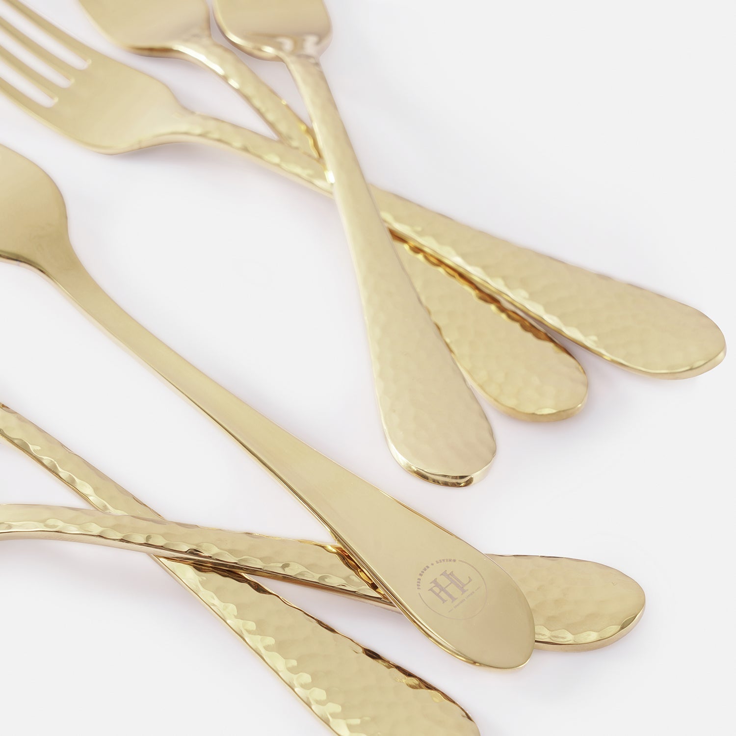 Set of 6 Gold Stainless Steel Dessert Forks