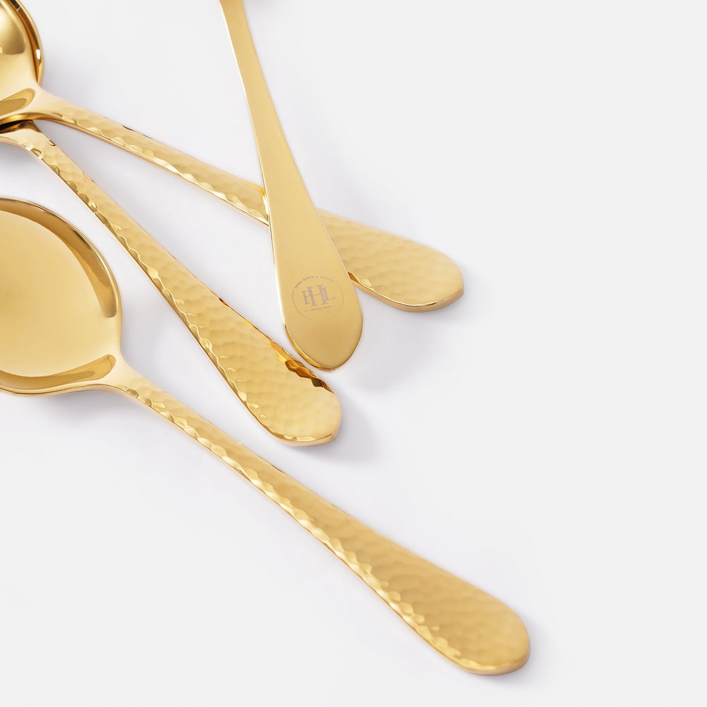 Set of 6 Gold Stainless Steel Soup Spoons