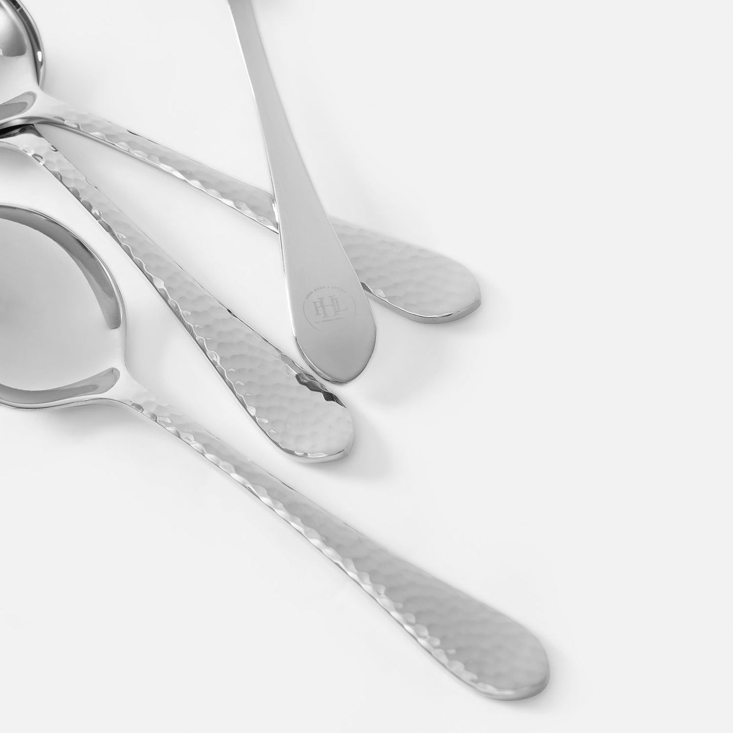 Set of 6 Silver Stainless Steel Soup Spoons