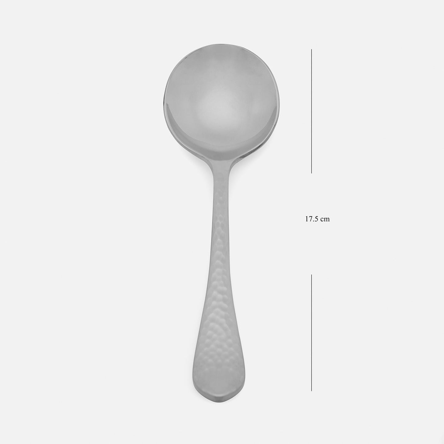 Set of 6 Silver Stainless Steel Soup Spoons