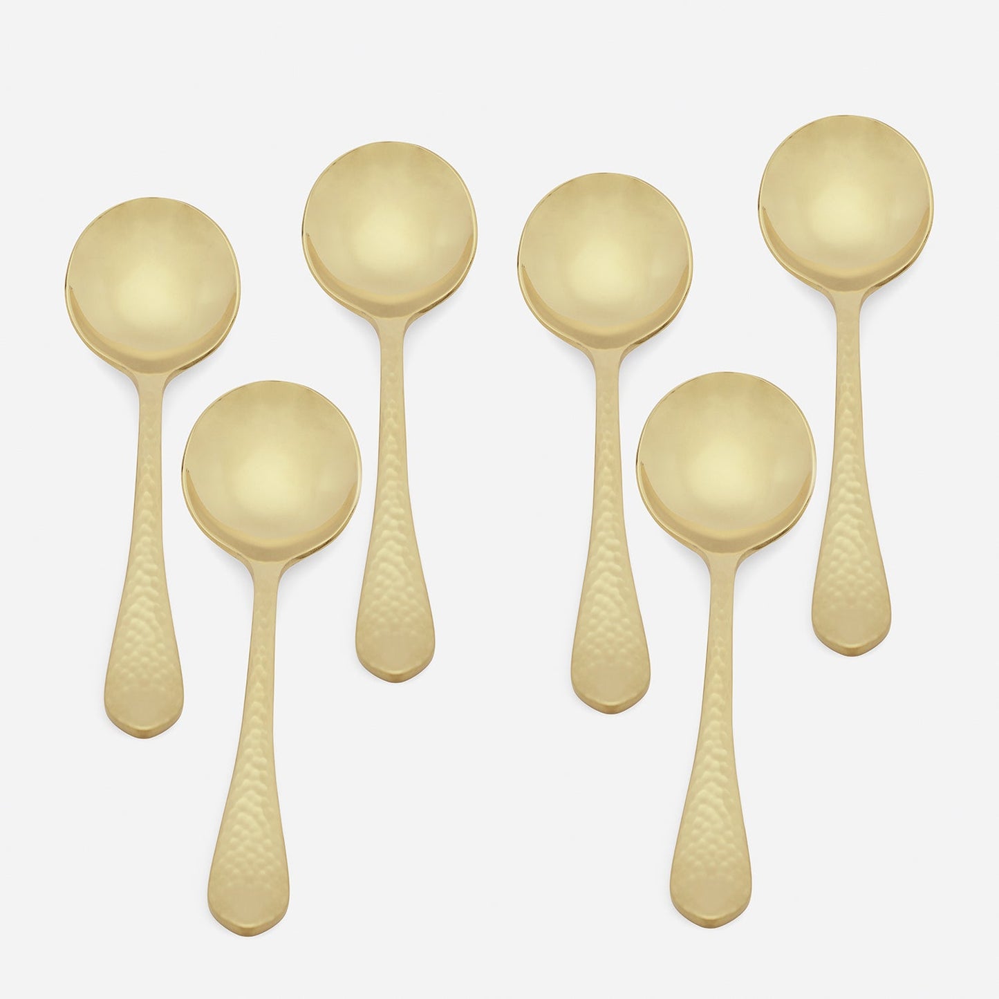 Set of 6 Gold Stainless Steel Soup Spoons
