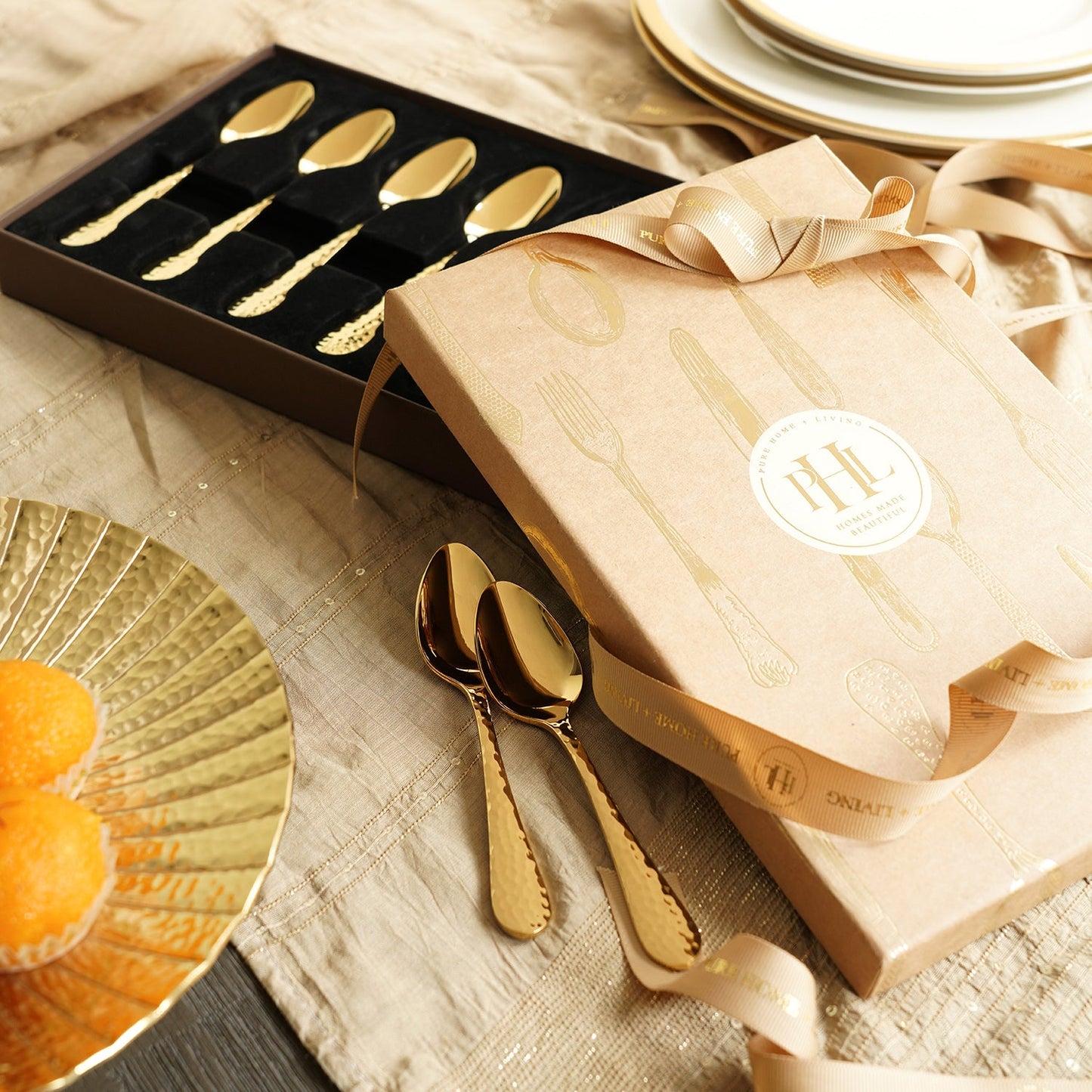 Set of 6 Gold Stainless Steel Tea Spoons