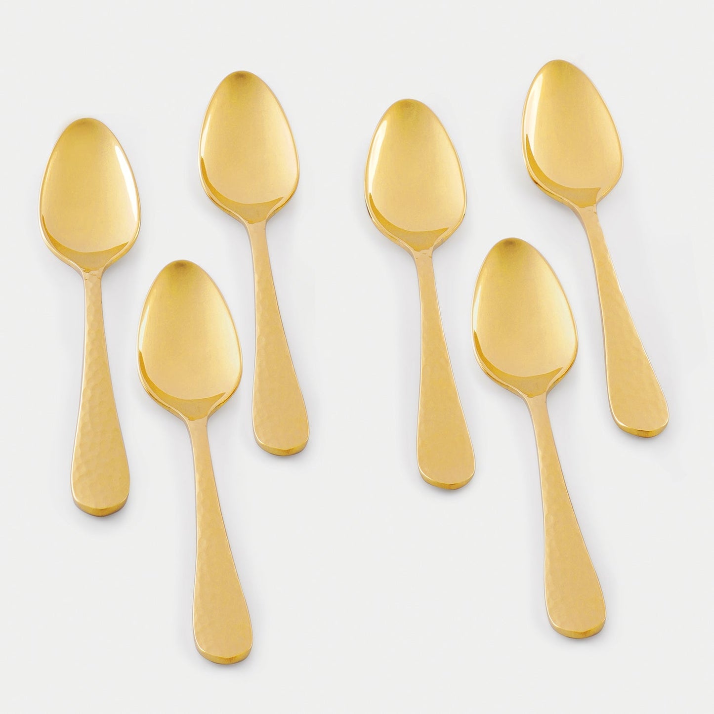 Set of 6 Gold Stainless Steel Tea Spoons