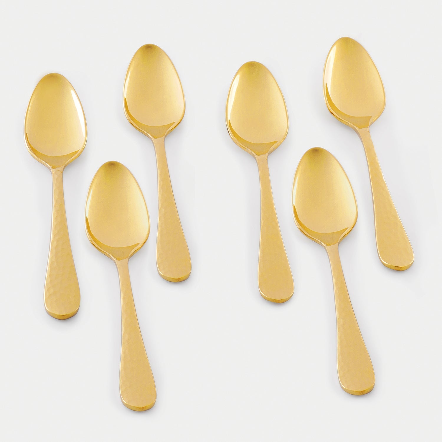 Set of 6 Gold Stainless Steel Tea Spoons