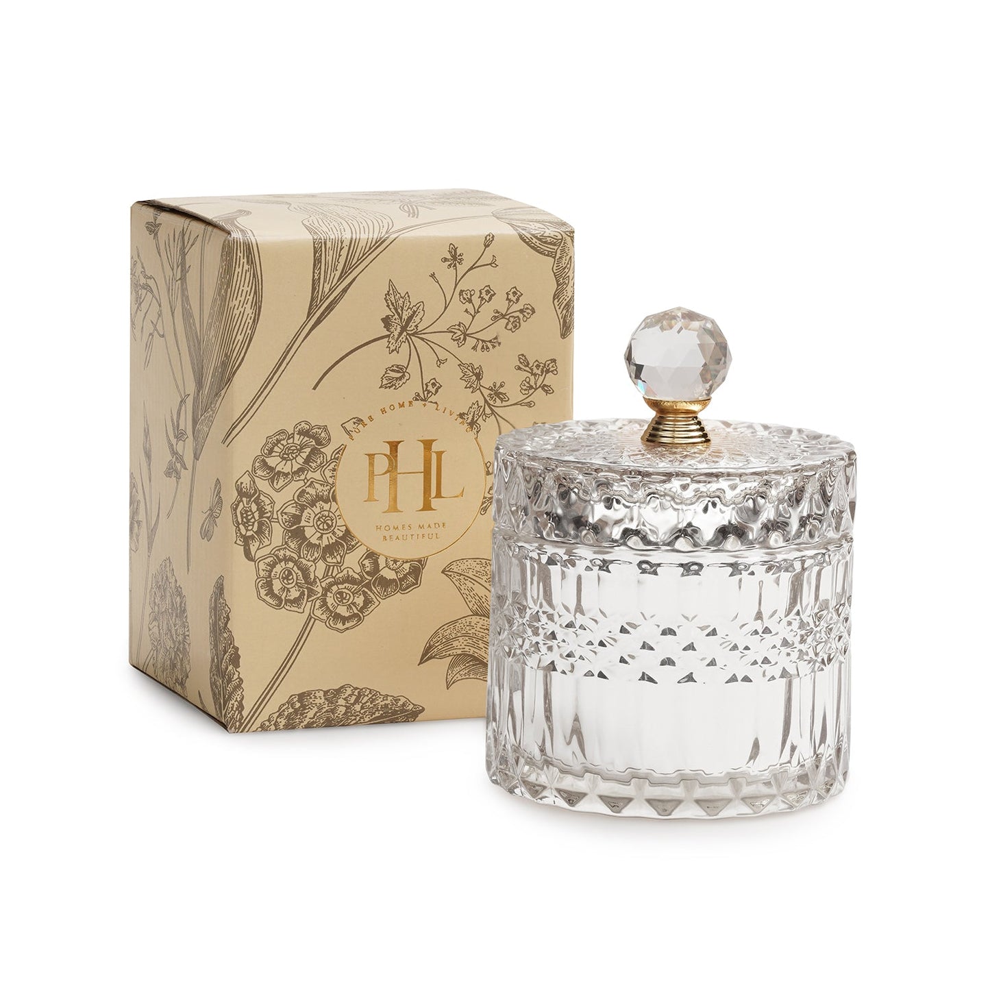 Silver Diamond Textured Glass Jar - Small