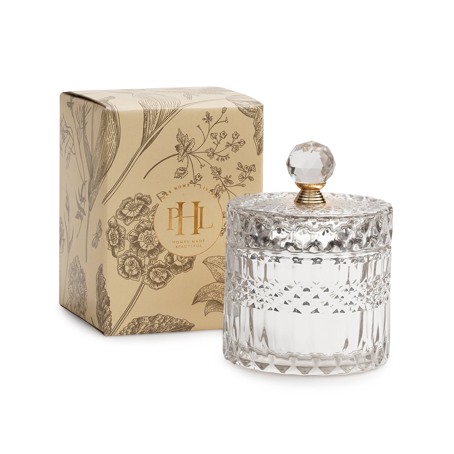 Silver Diamond Textured Glass Jar - Small