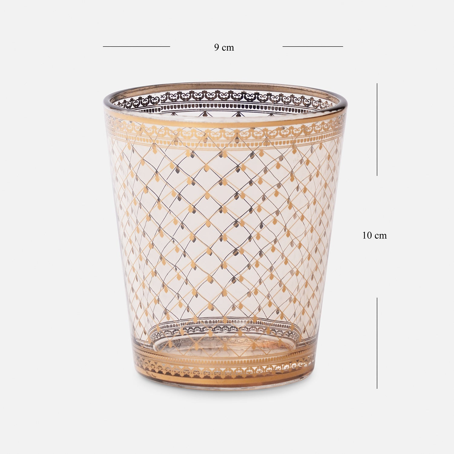 Set of 2 Clear Criss Cross Printed Drinking Glasses