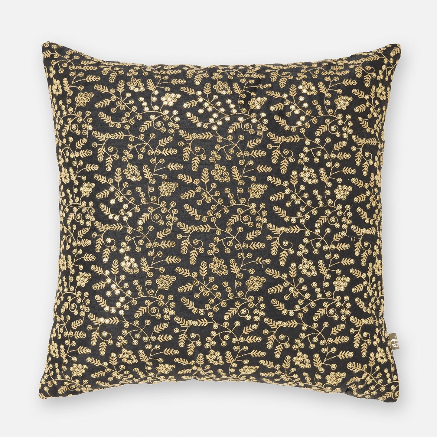 Black Embroidered Cushion Cover
