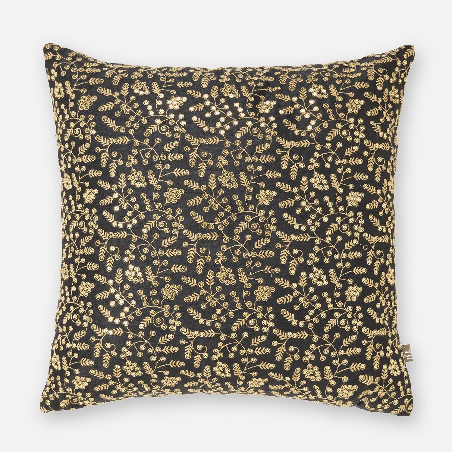 Black Embroidered Cushion Cover