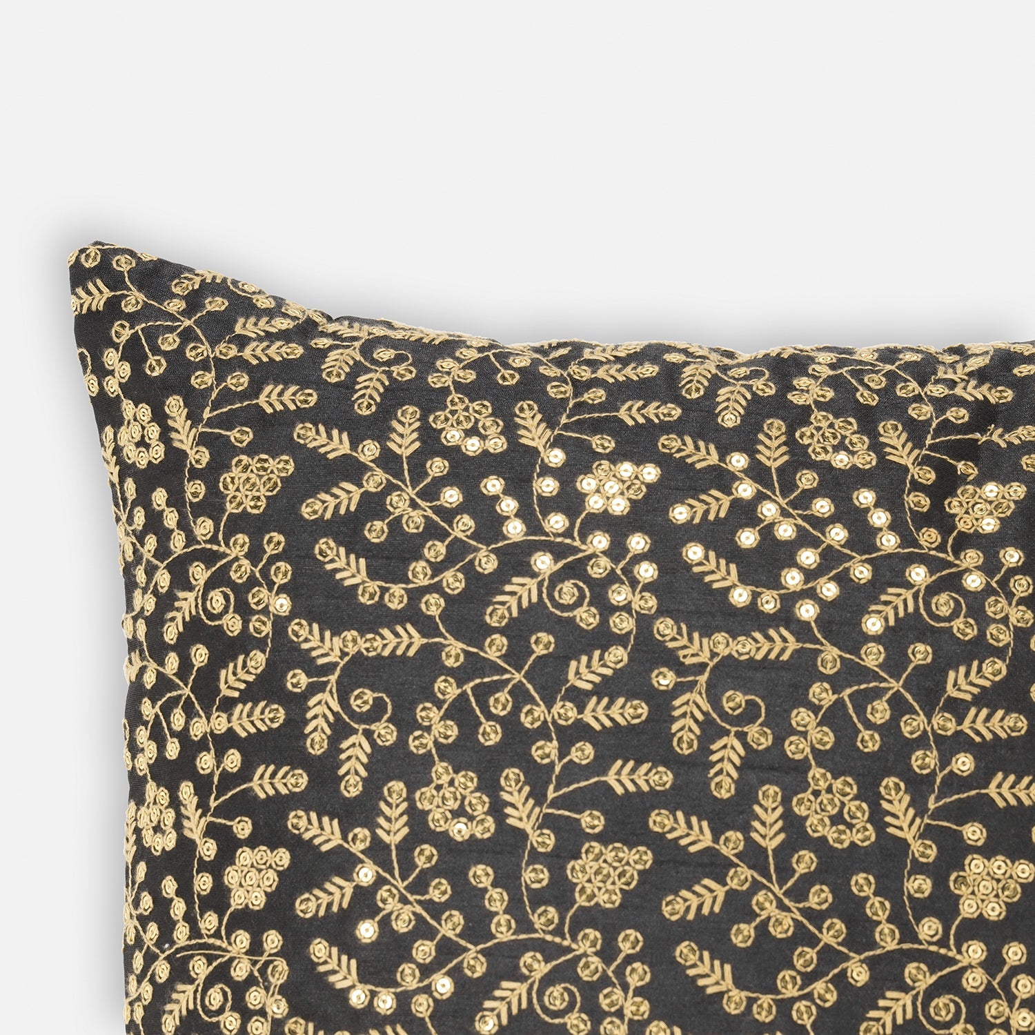 Black Embroidered Cushion Cover