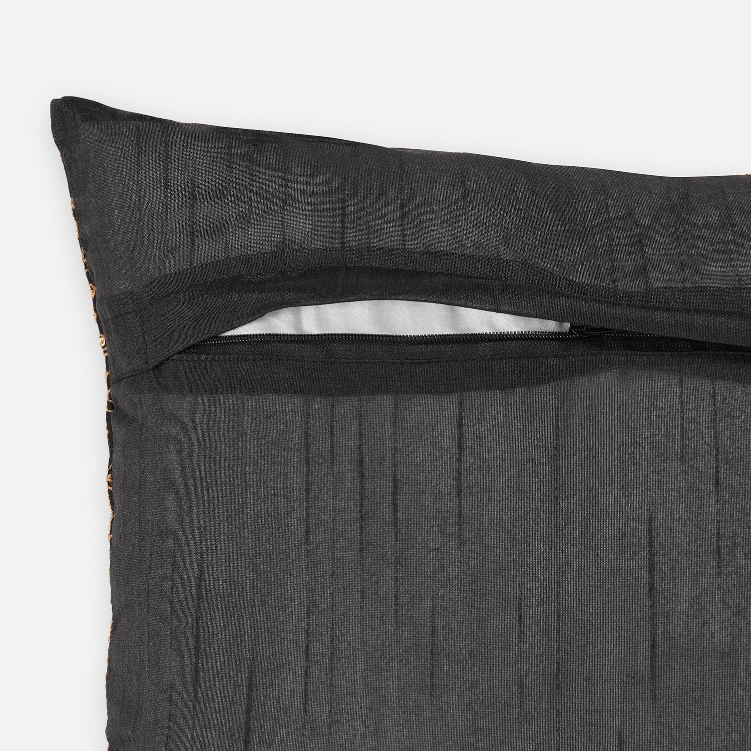 Black Embroidered Cushion Cover