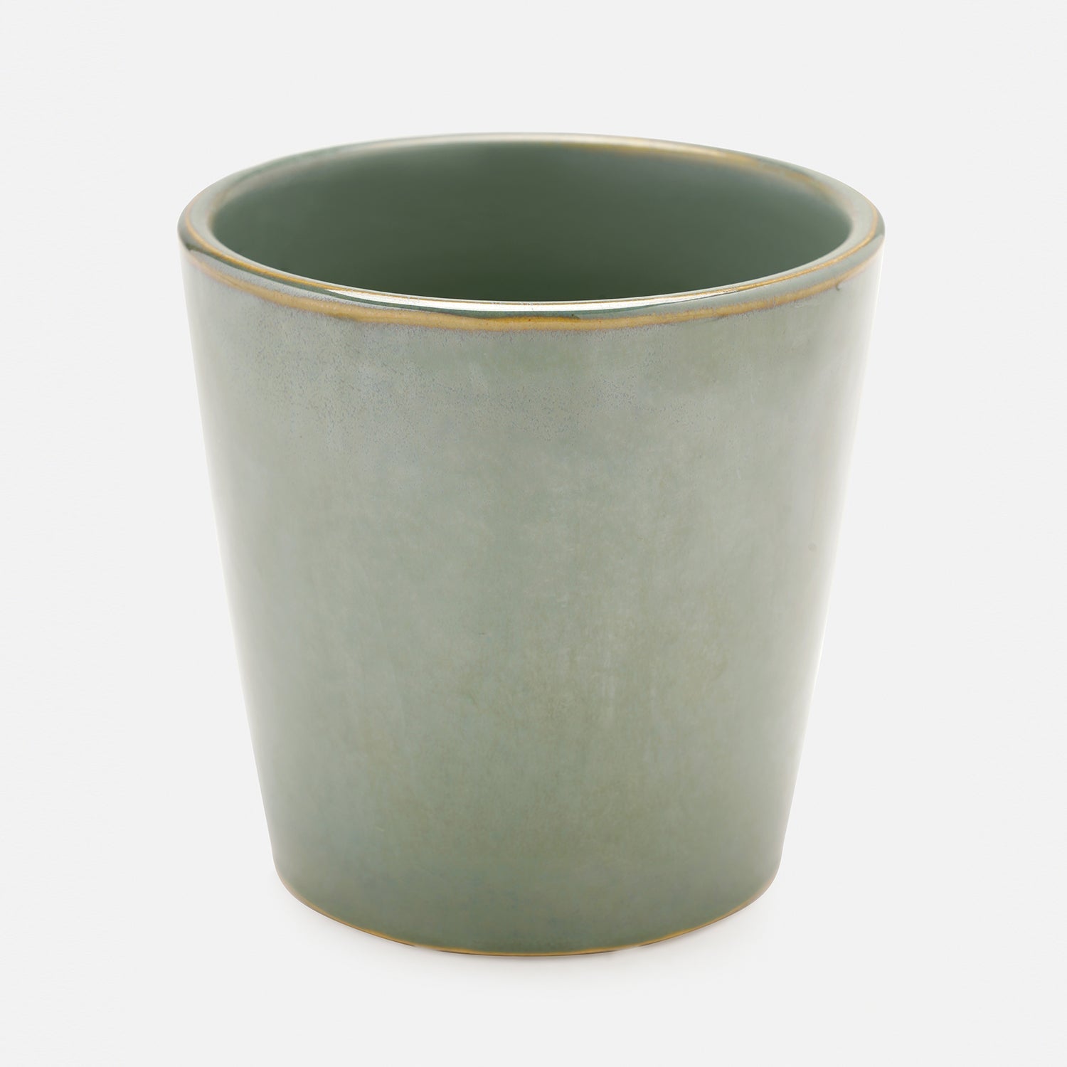 Set of 2 Green Ceramic Pots - Small