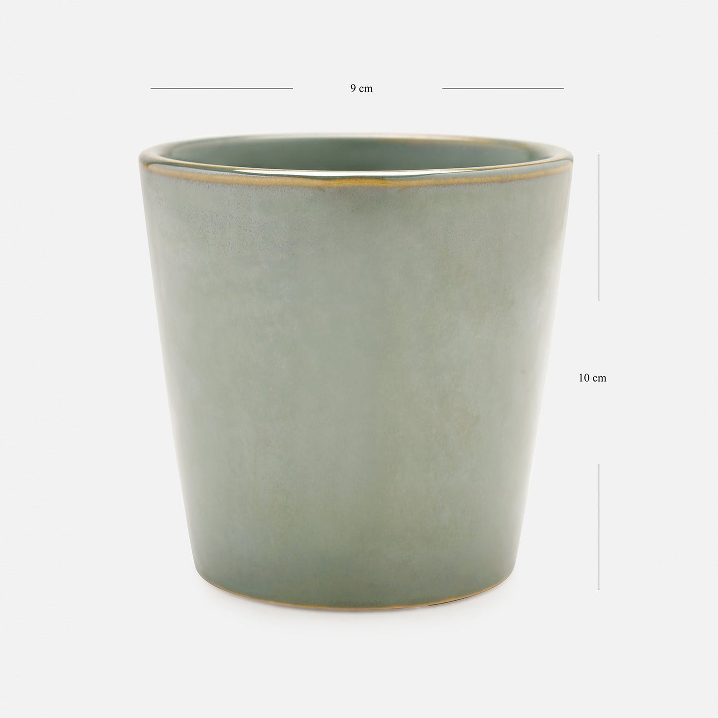 Set of 2 Green Ceramic Pots - Small