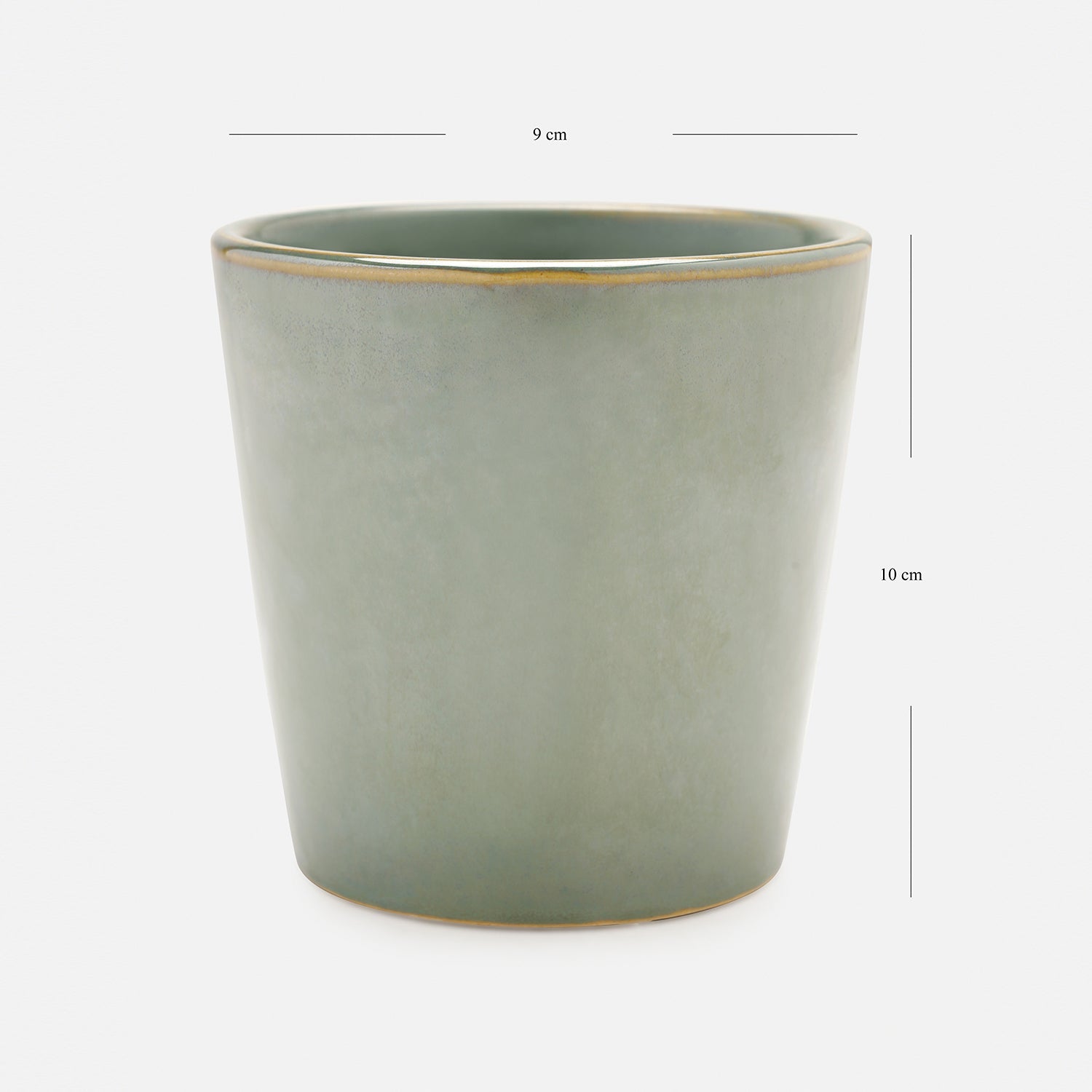 Set of 2 Green Ceramic Pots - Small