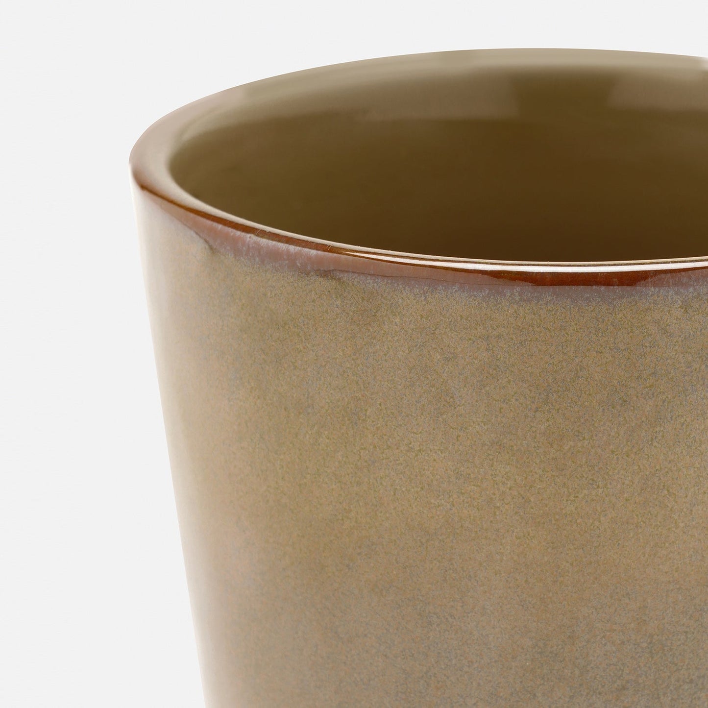 Set of 2 Beige Ceramic Pots - Small