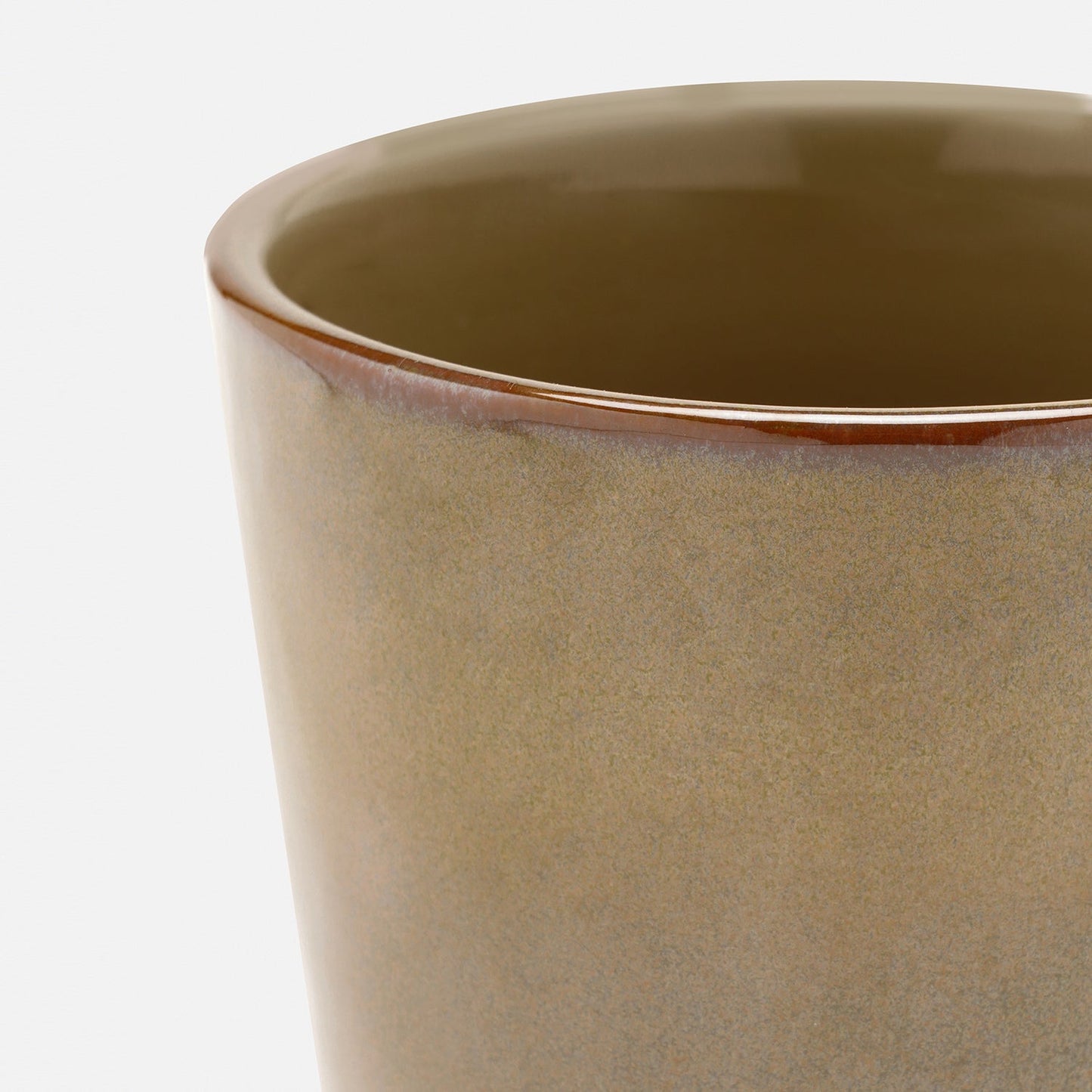Set of 2 Beige Ceramic Pots - Large