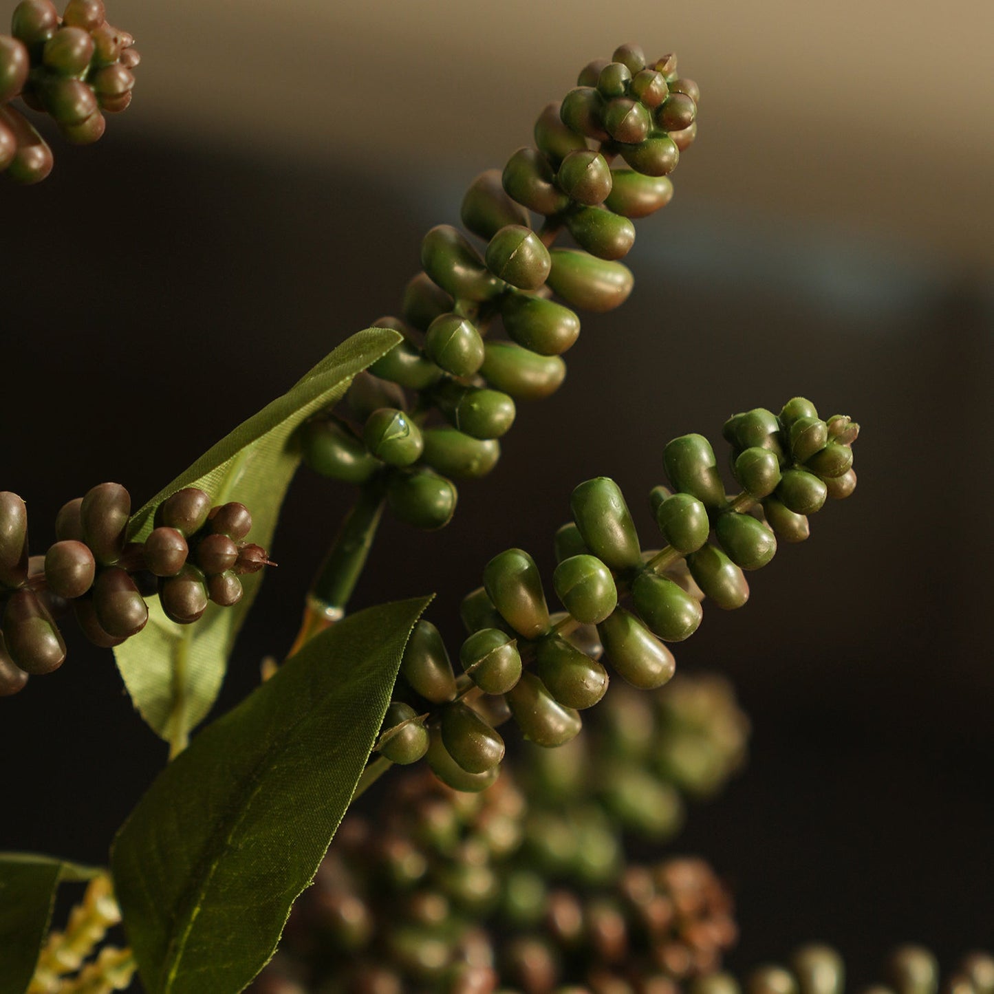Dark Green Artificial Berry Stem - Single