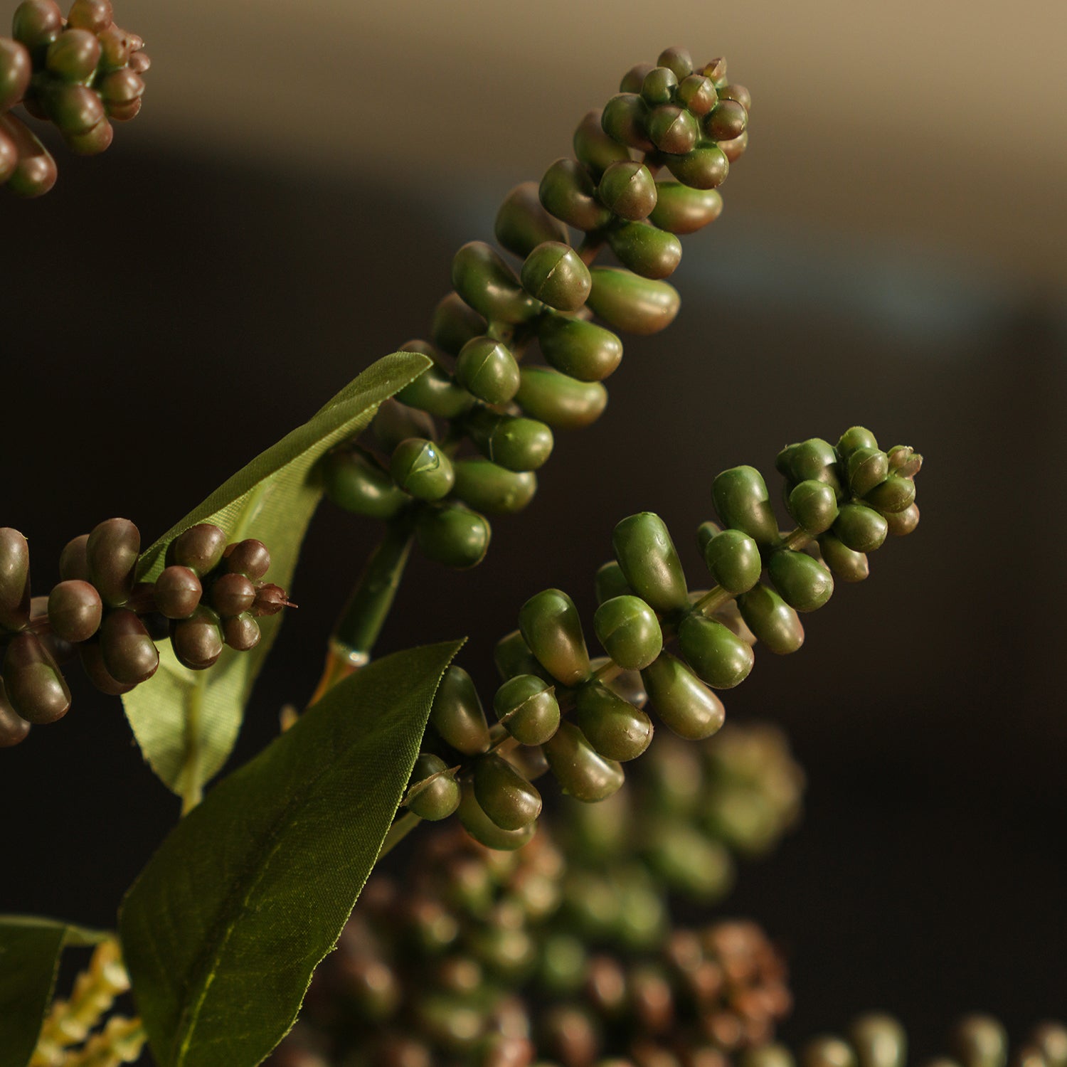Dark Green Artificial Berry Stem - Single