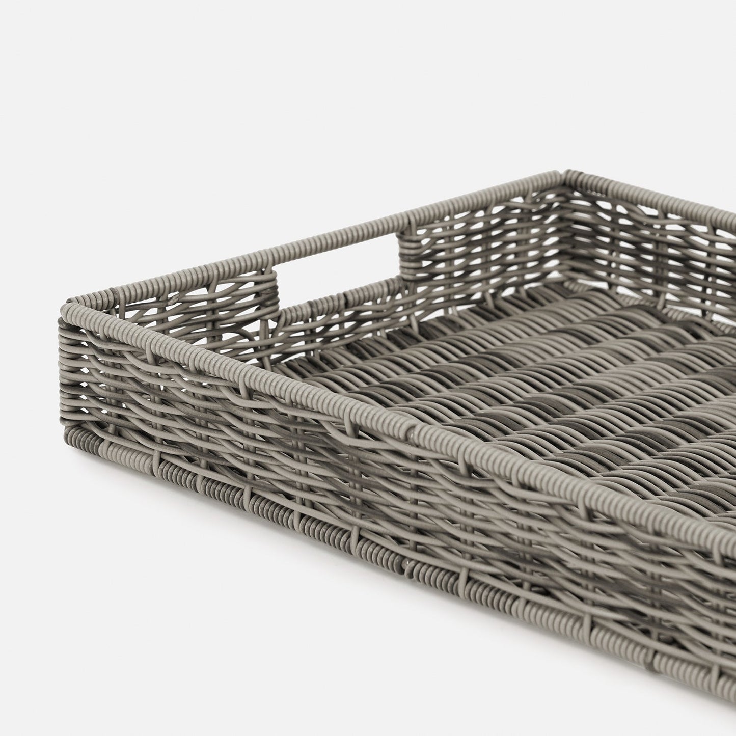 Grey Resin Wicker Tray