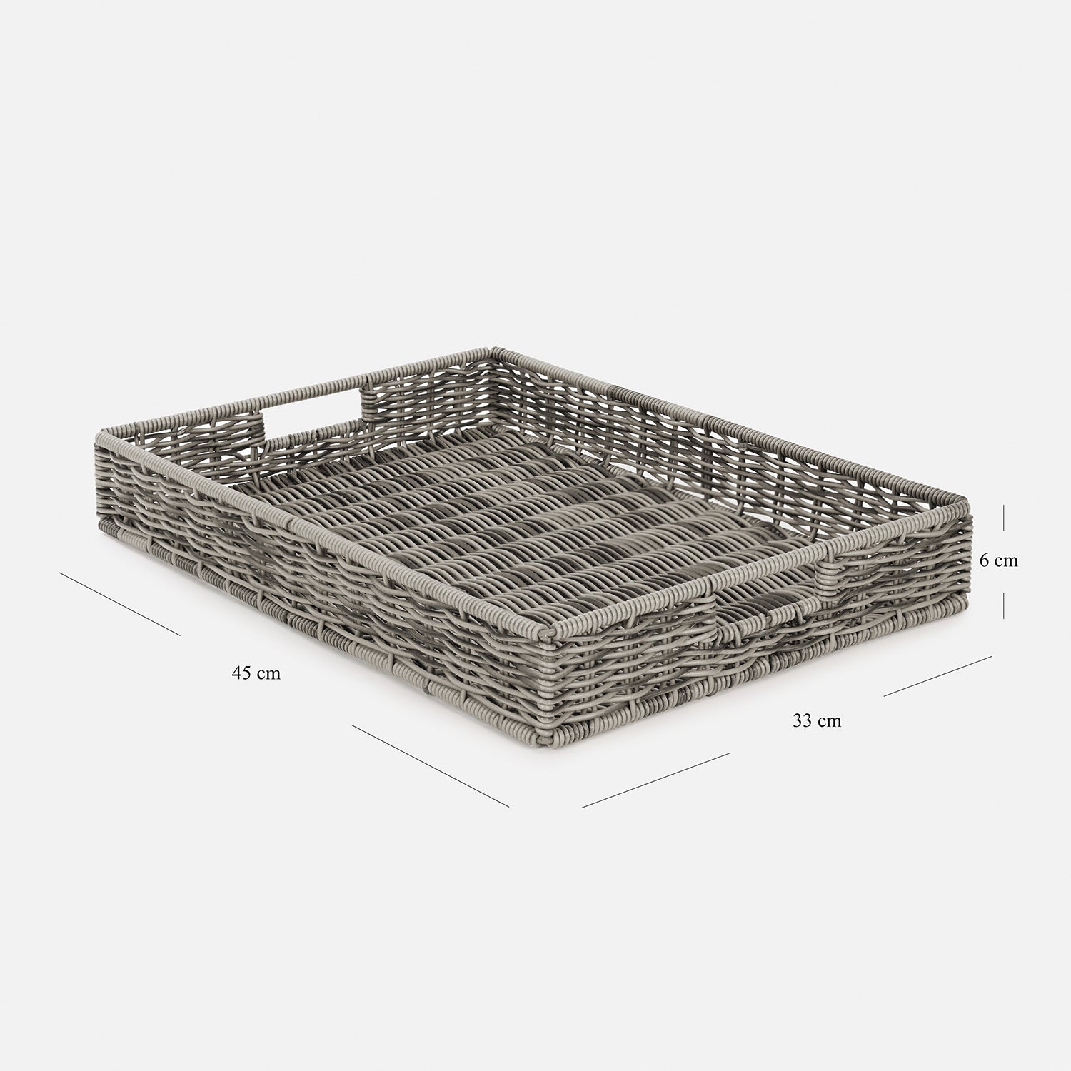 Grey Resin Wicker Tray