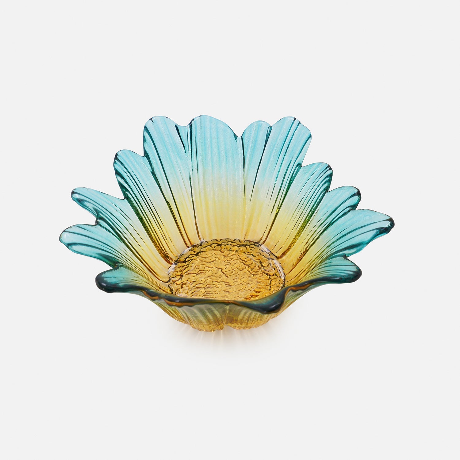 Set Of 2 Blue Ombre Gerbera Shaped Side Bowls - Small