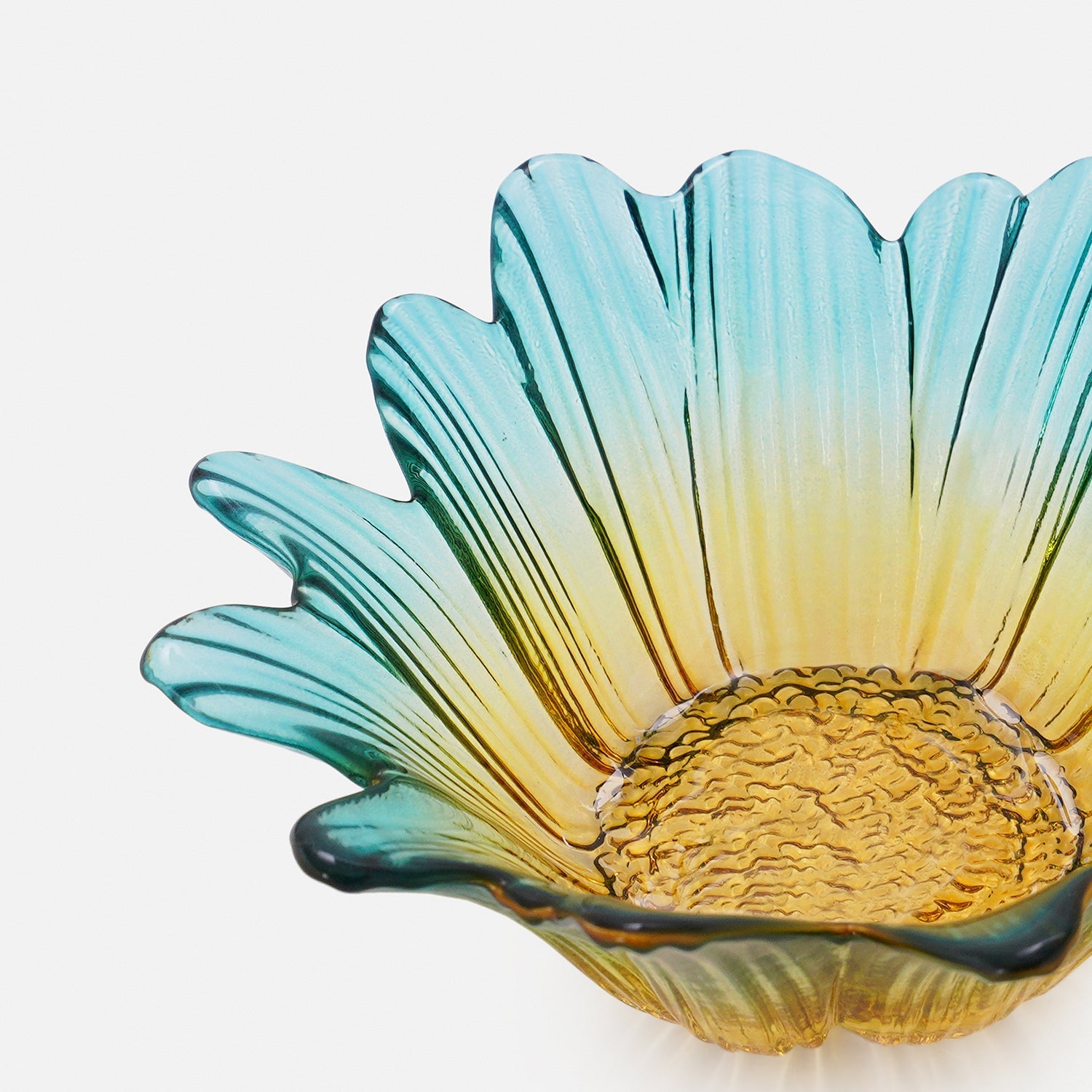 Set Of 2 Blue Ombre Gerbera Shaped Side Bowls - Small