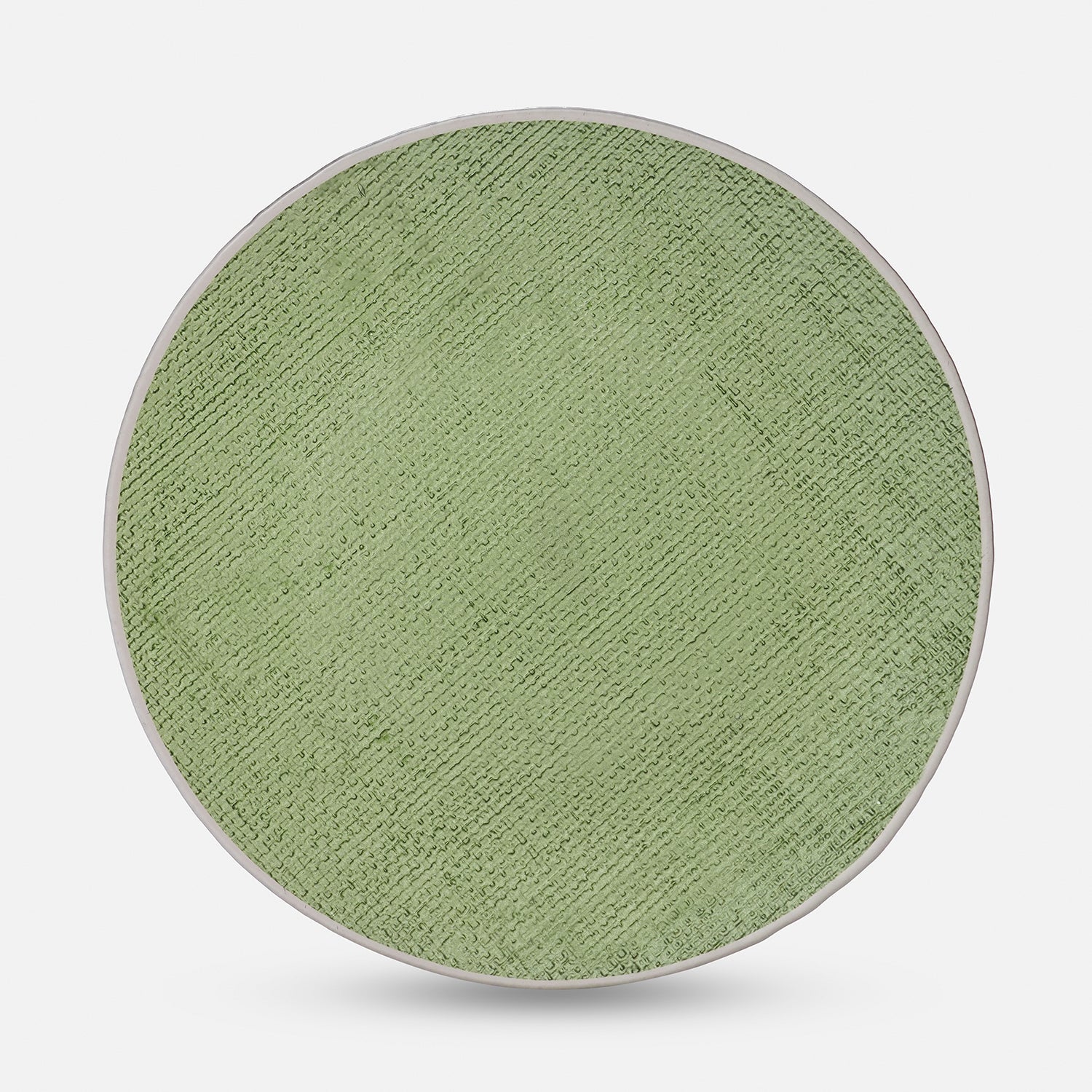 Set of 2 Green Fabric Textured Dinner Plates