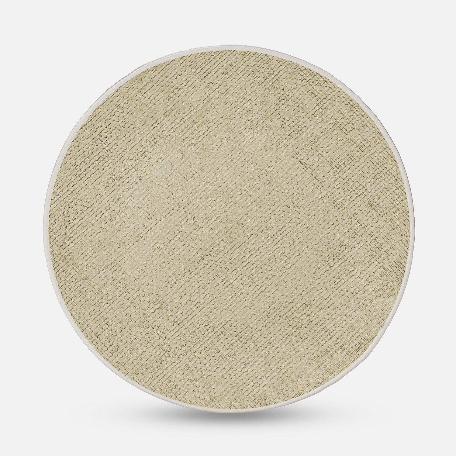 Set of 2 Beige Fabric Textured Dinner Plates
