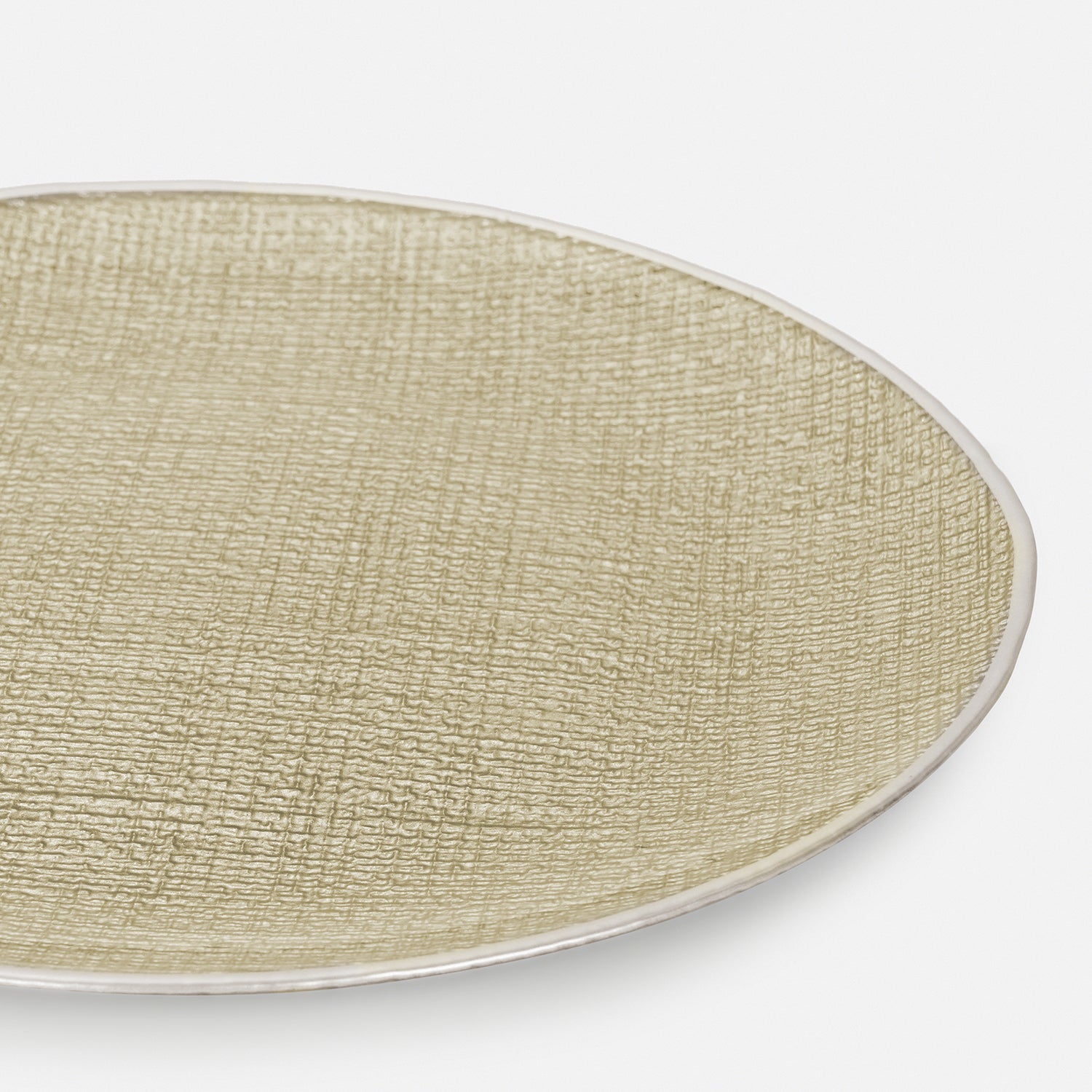 Set of 2 Beige Fabric Textured Dinner Plates