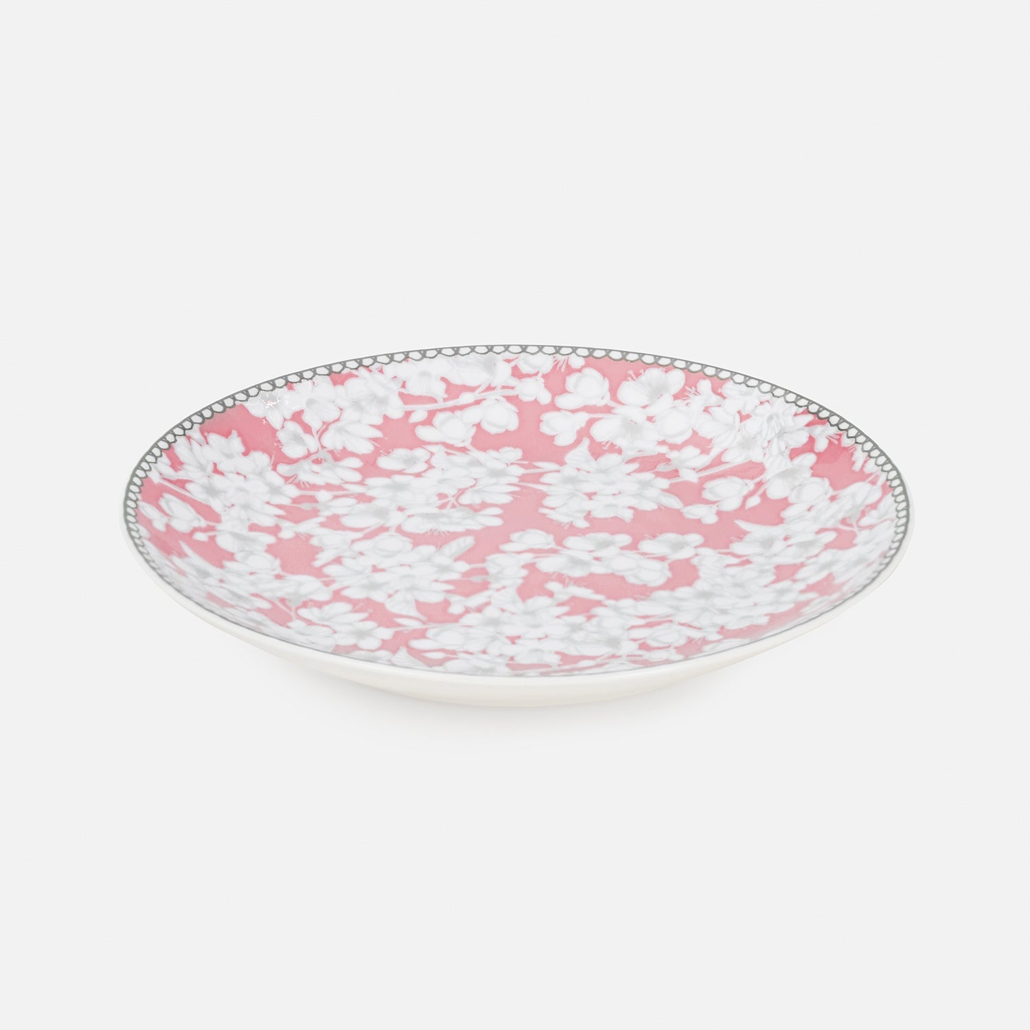 Pink Floral Print Ceramic Dessert Plates