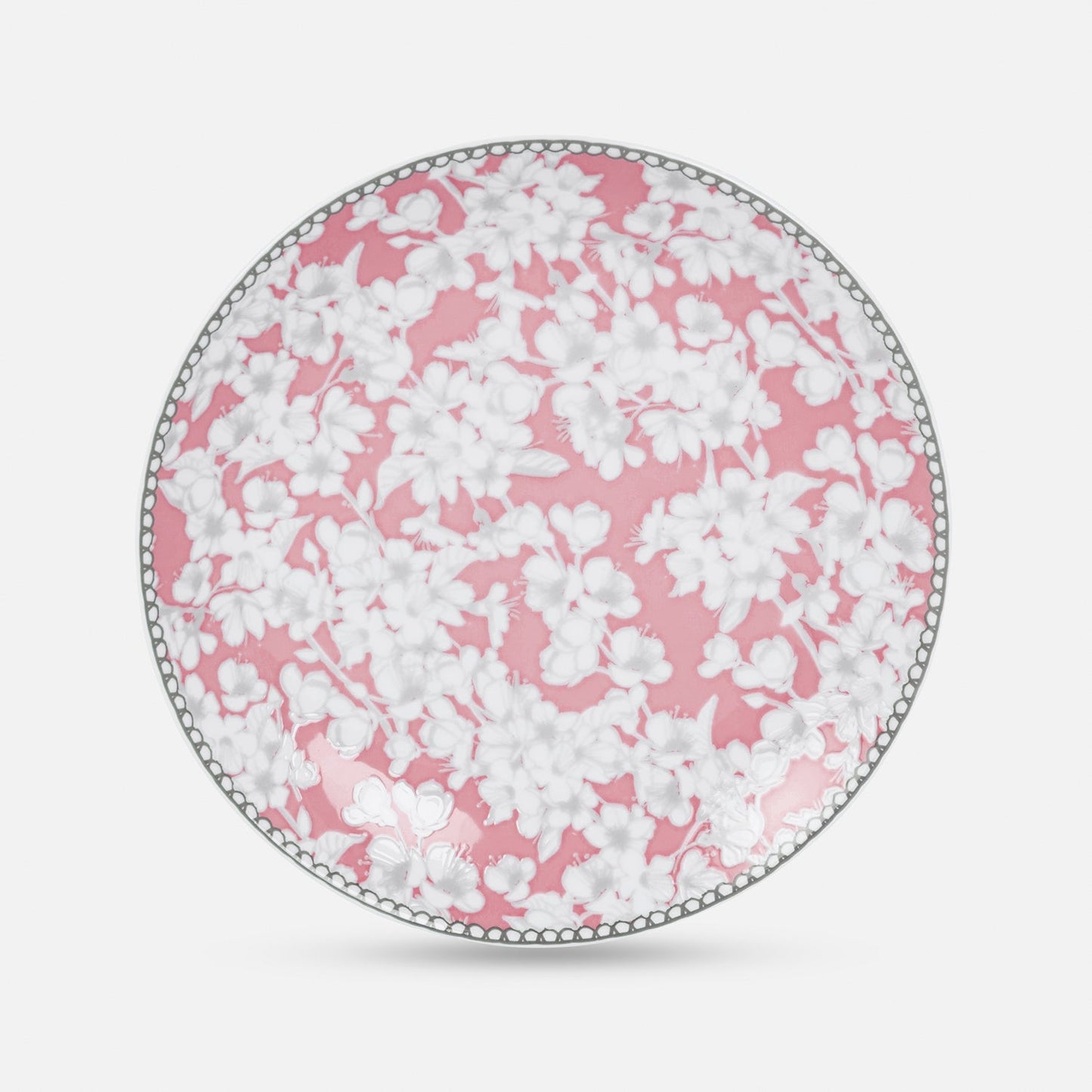 Pink Floral Print Ceramic Dessert Plates