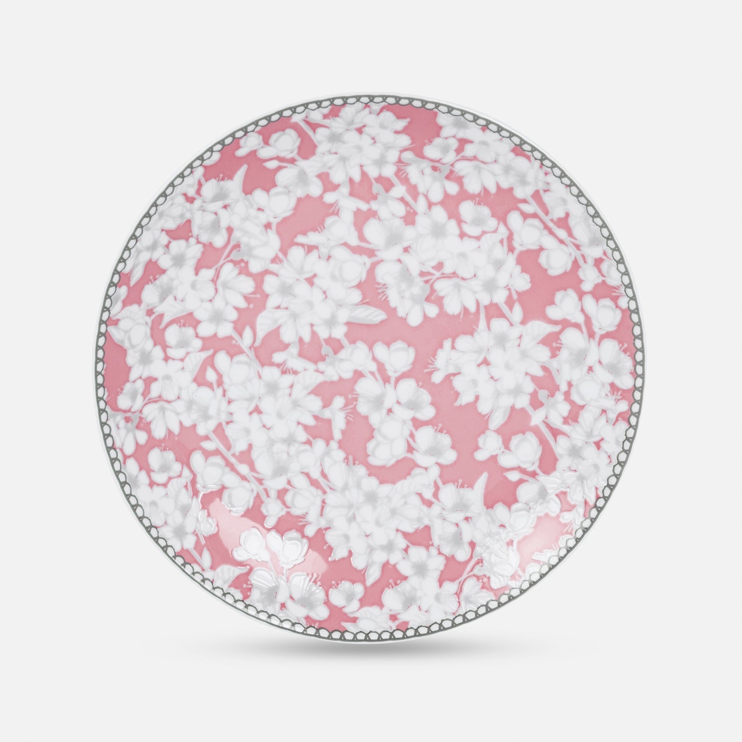 Pink Floral Print Ceramic Dessert Plates