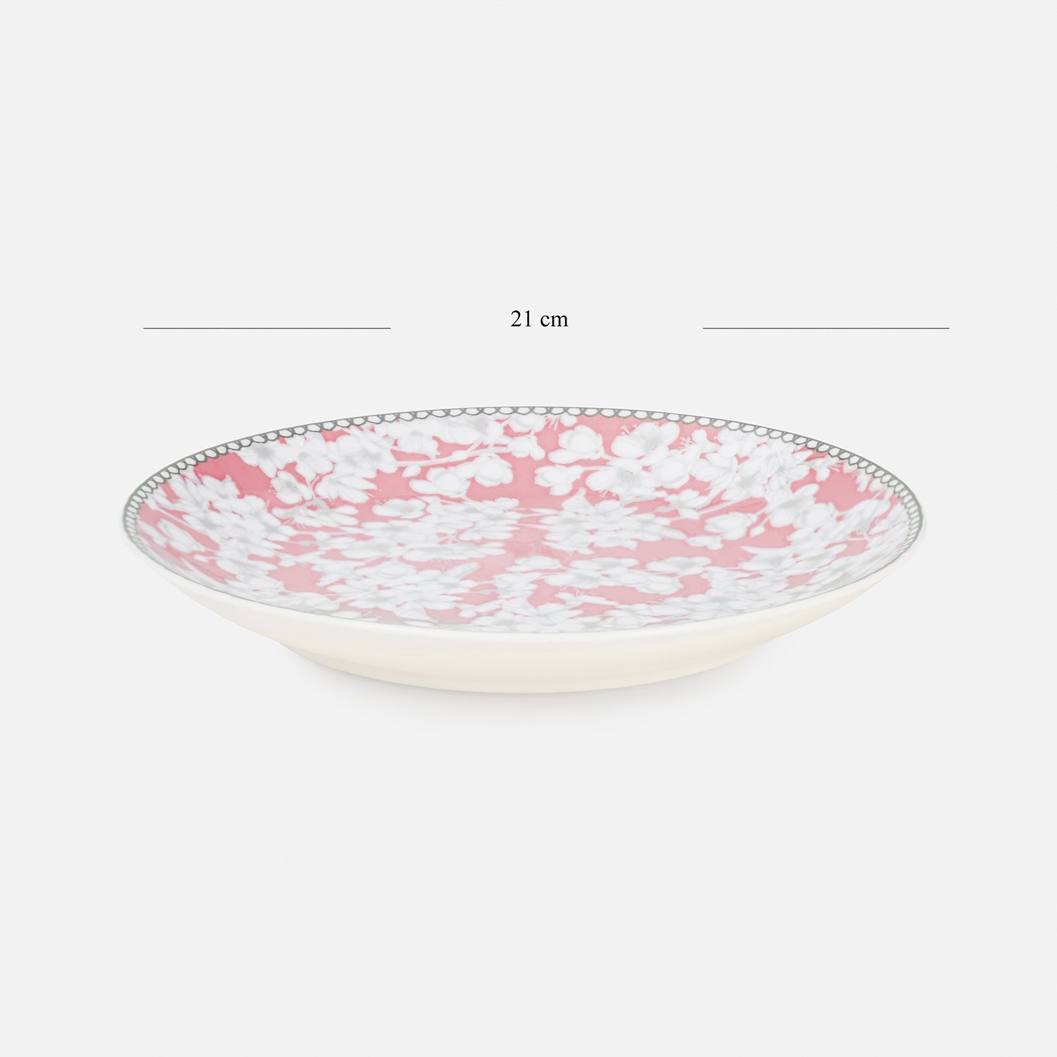 Pink Floral Print Ceramic Dessert Plates
