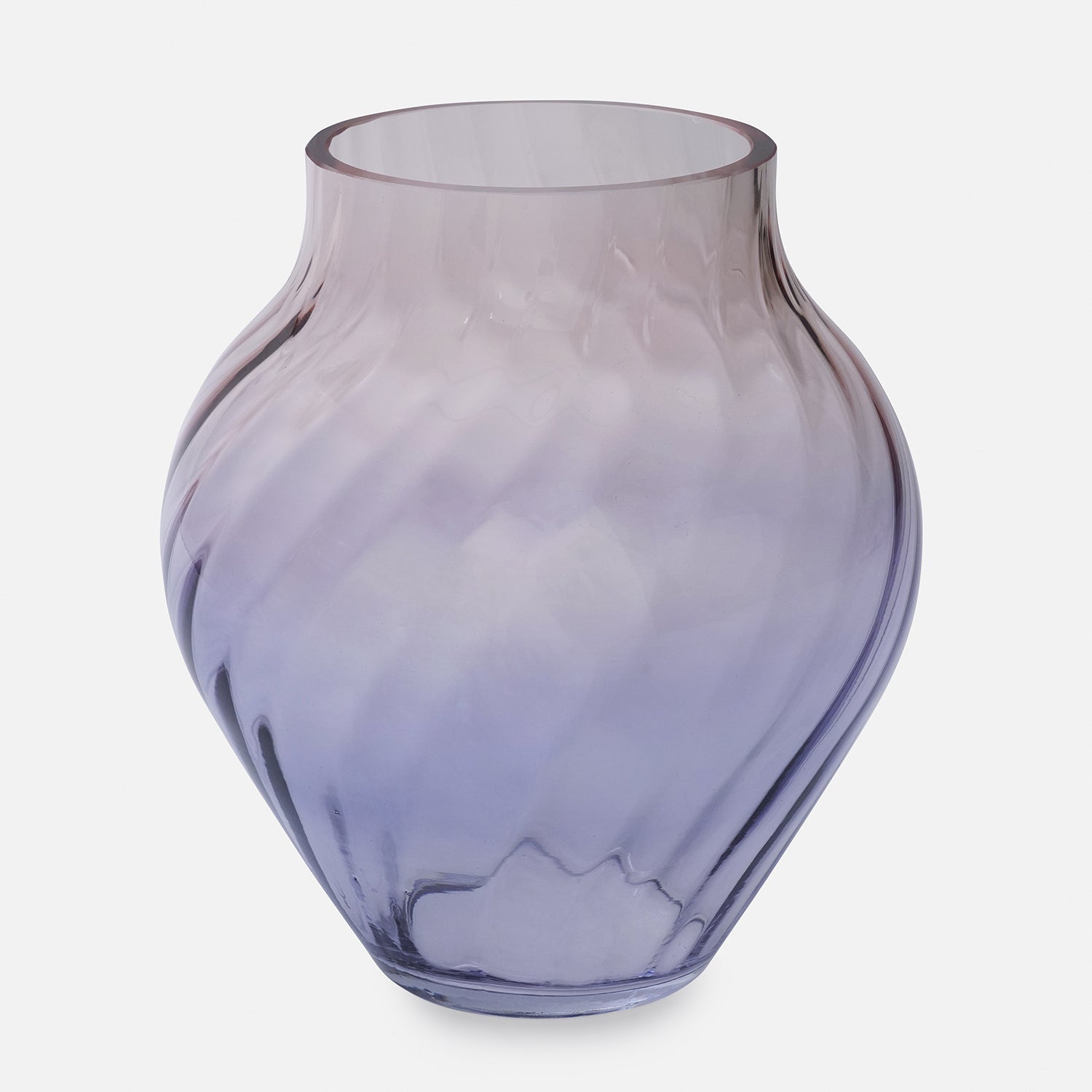 Purple and Pink Ombre Swirl Textured Glass Vase - Small
