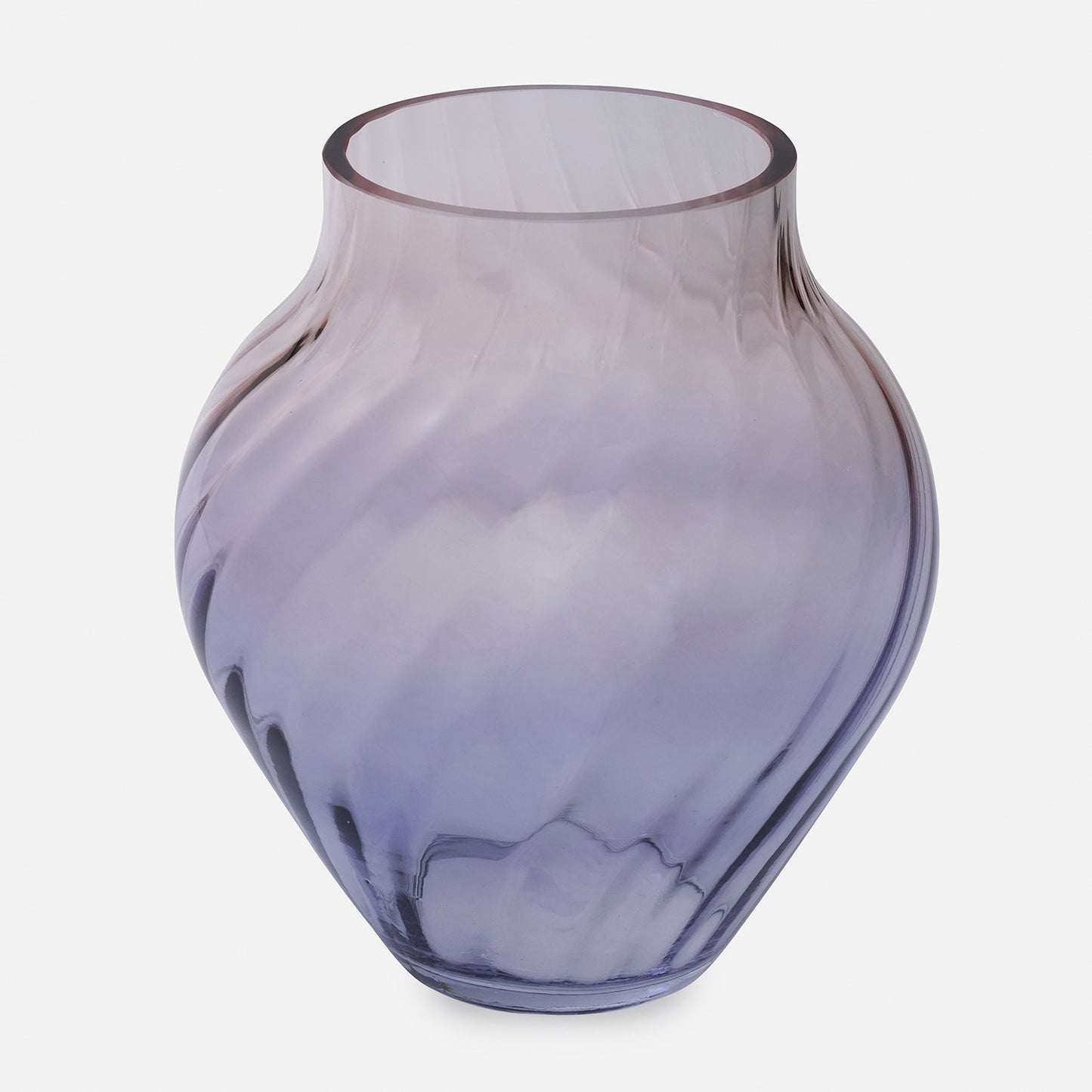 Purple and Pink Ombre Swirl Textured Glass Vase - Small