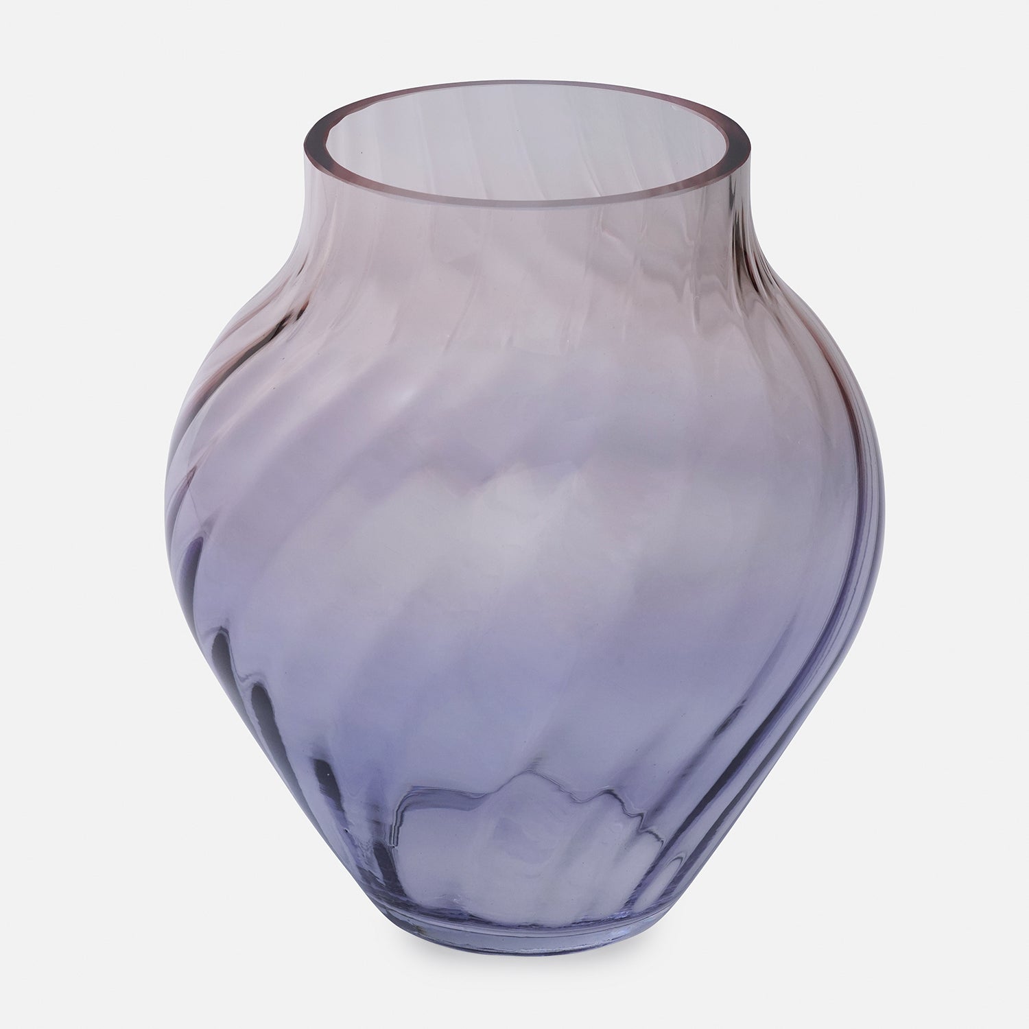 Purple and Pink Ombre Swirl Textured Glass Vase - Small