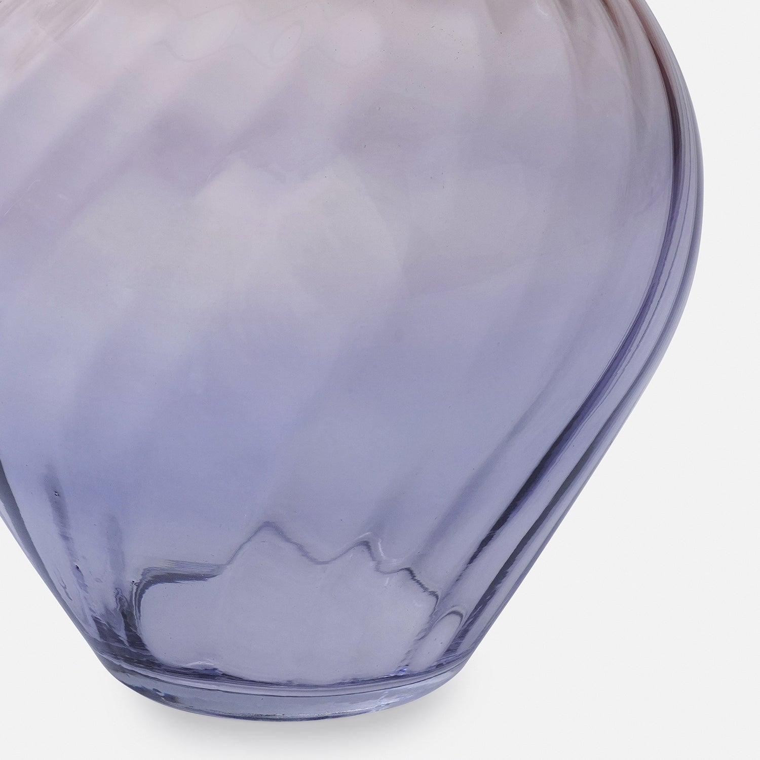 Purple and Pink Ombre Swirl Textured Glass Vase - Small