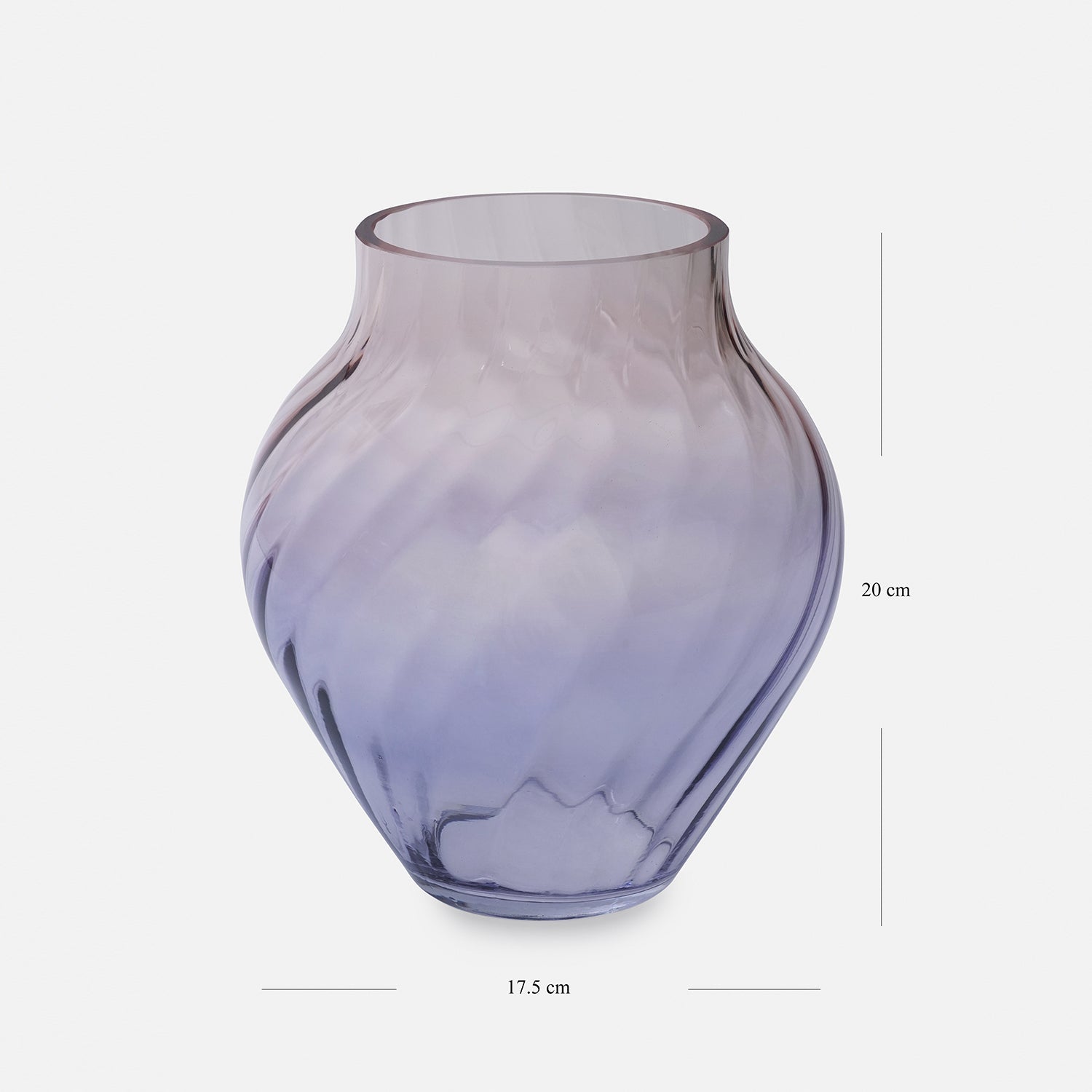 Purple and Pink Ombre Swirl Textured Glass Vase - Small