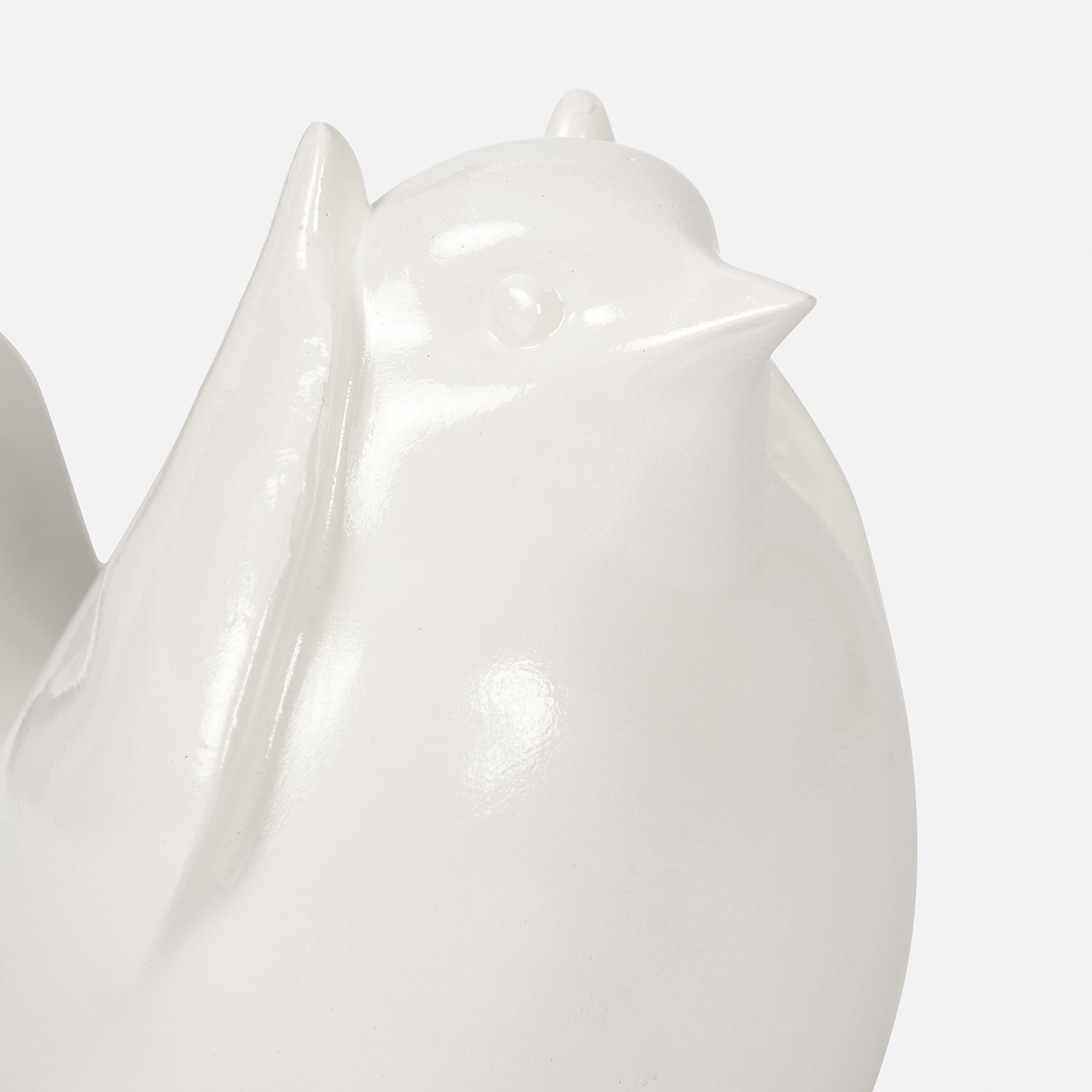 Ivory Polyresin Sparrow Figurine With Closed Ears