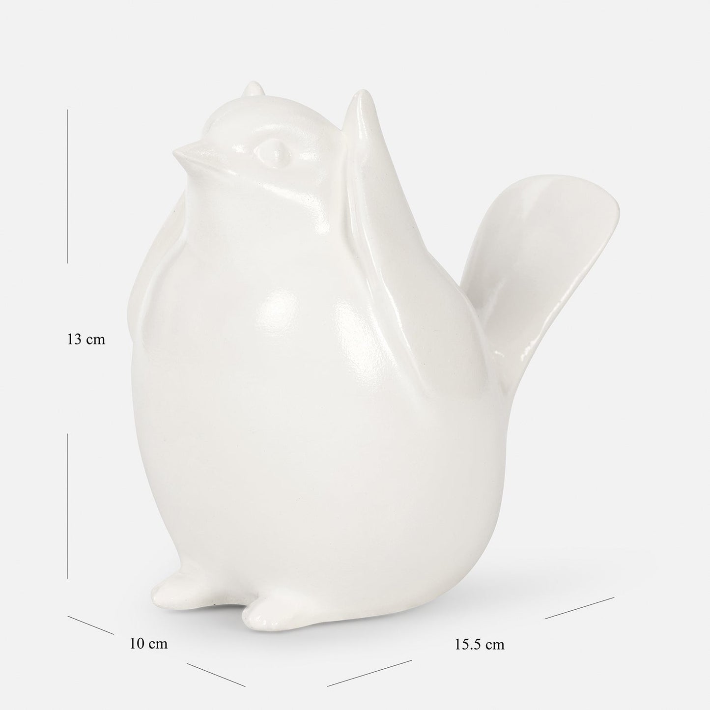 Ivory Polyresin Sparrow Figurine With Closed Ears
