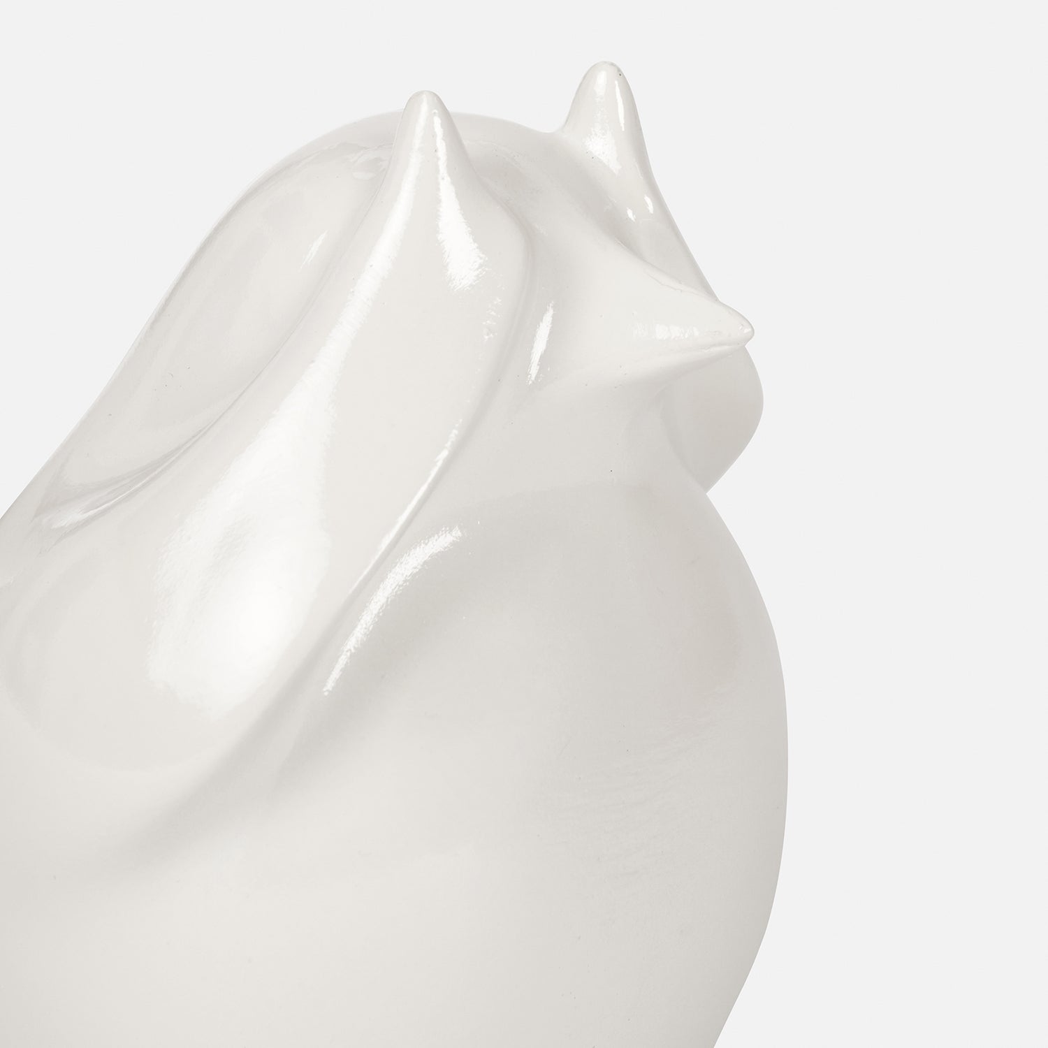 Ivory Polyresin Sparrow Figurine With Closed Eyes