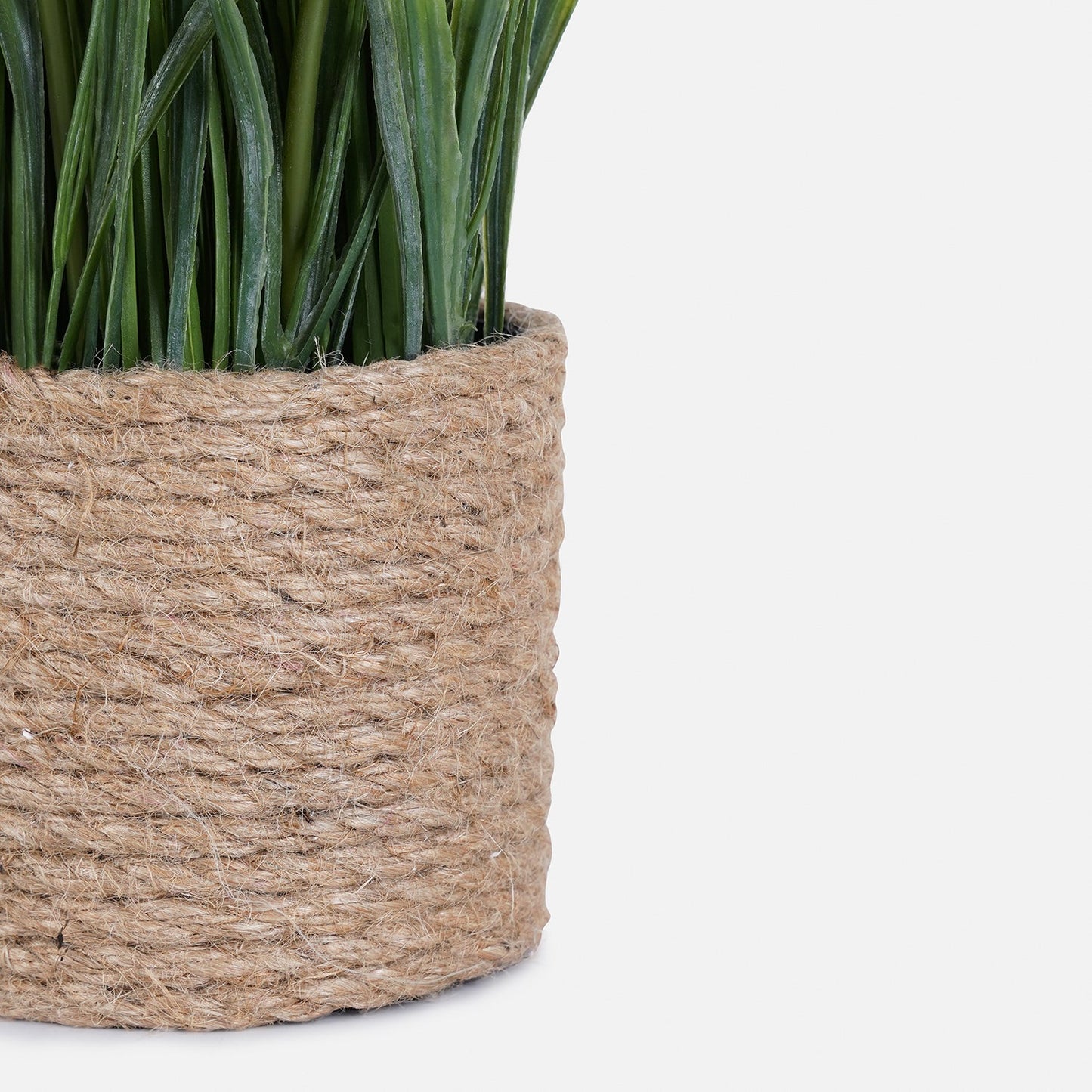 Green Artificial Onion Flower with Rattan Basket